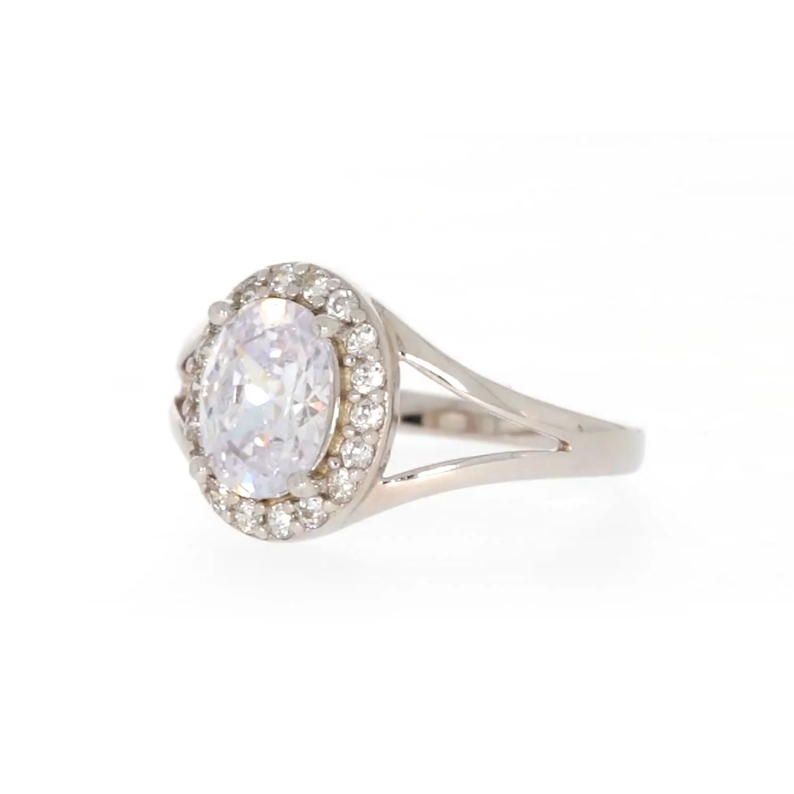 Sterling Silver Cubic Zirconia Halo Ring - Image 8