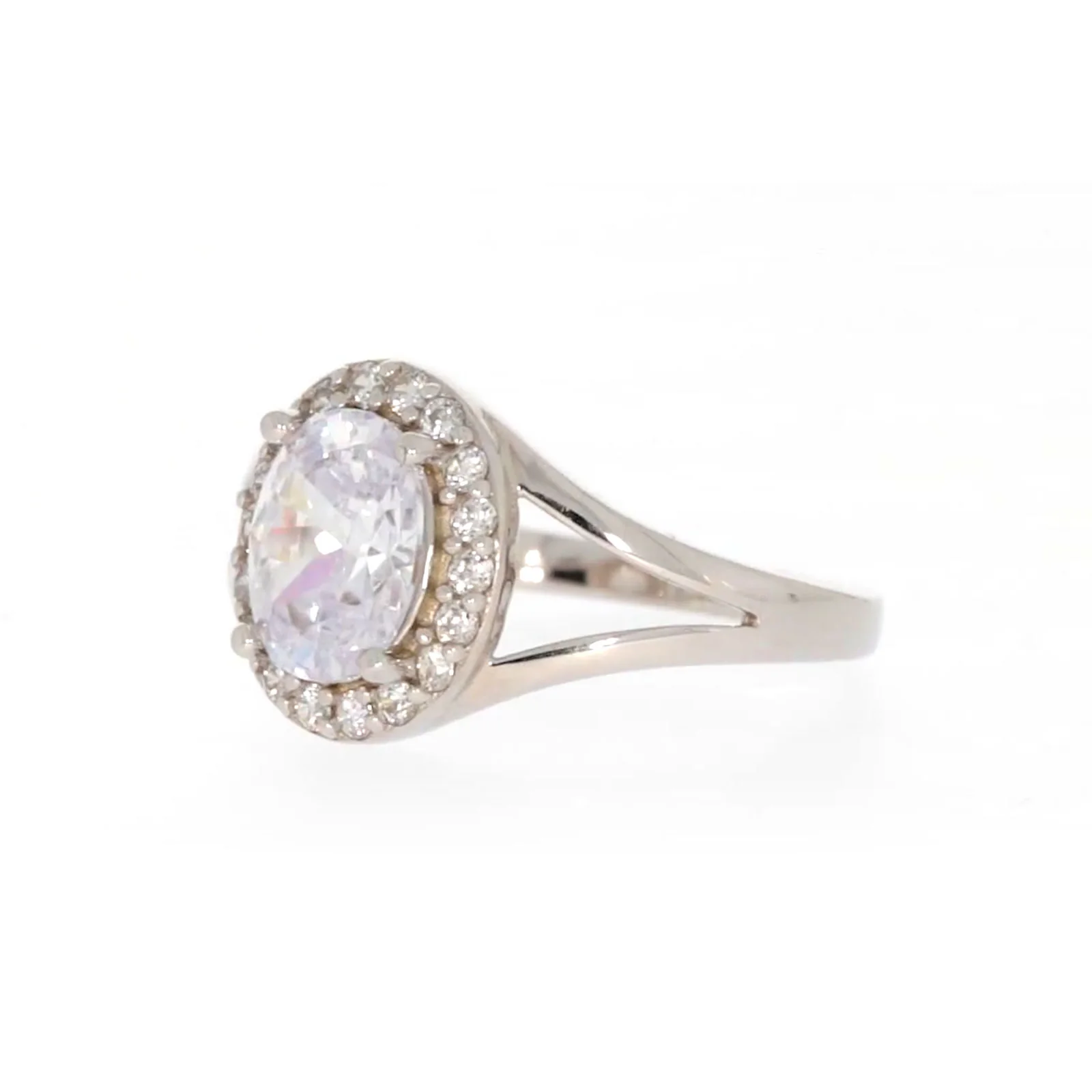 Sterling Silver Cubic Zirconia Halo Ring - Image 9