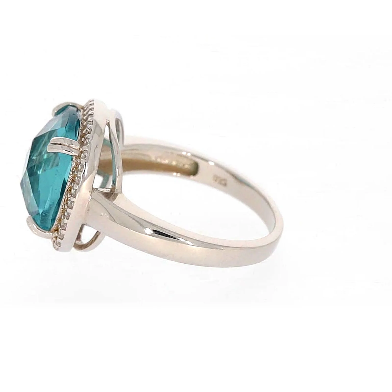 Sterling Silver Light Blue Cubic Zirconia Ring - Image 20