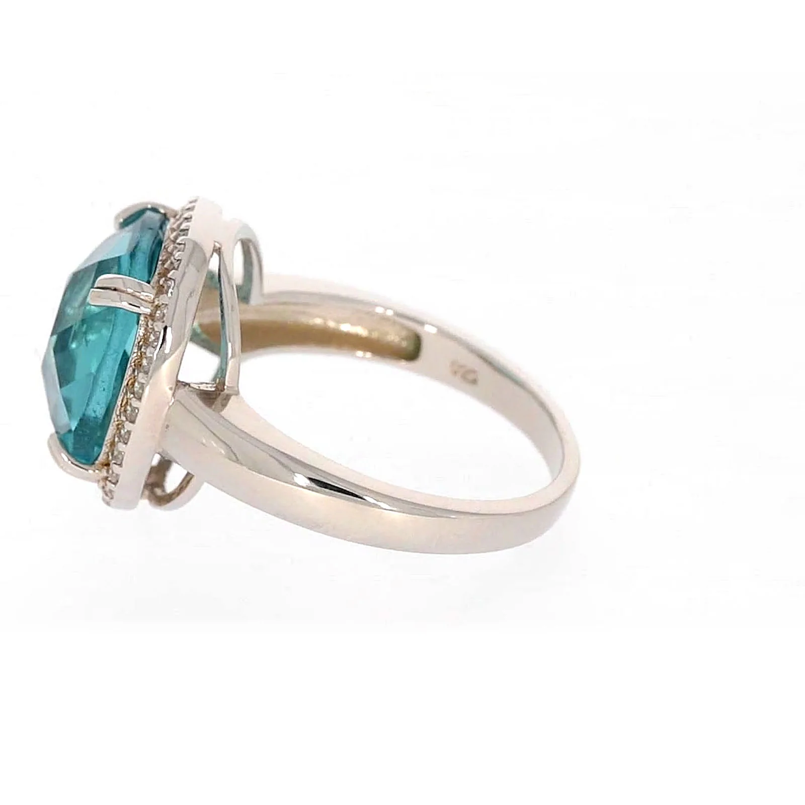 Sterling Silver Light Blue Cubic Zirconia Ring - Image 21