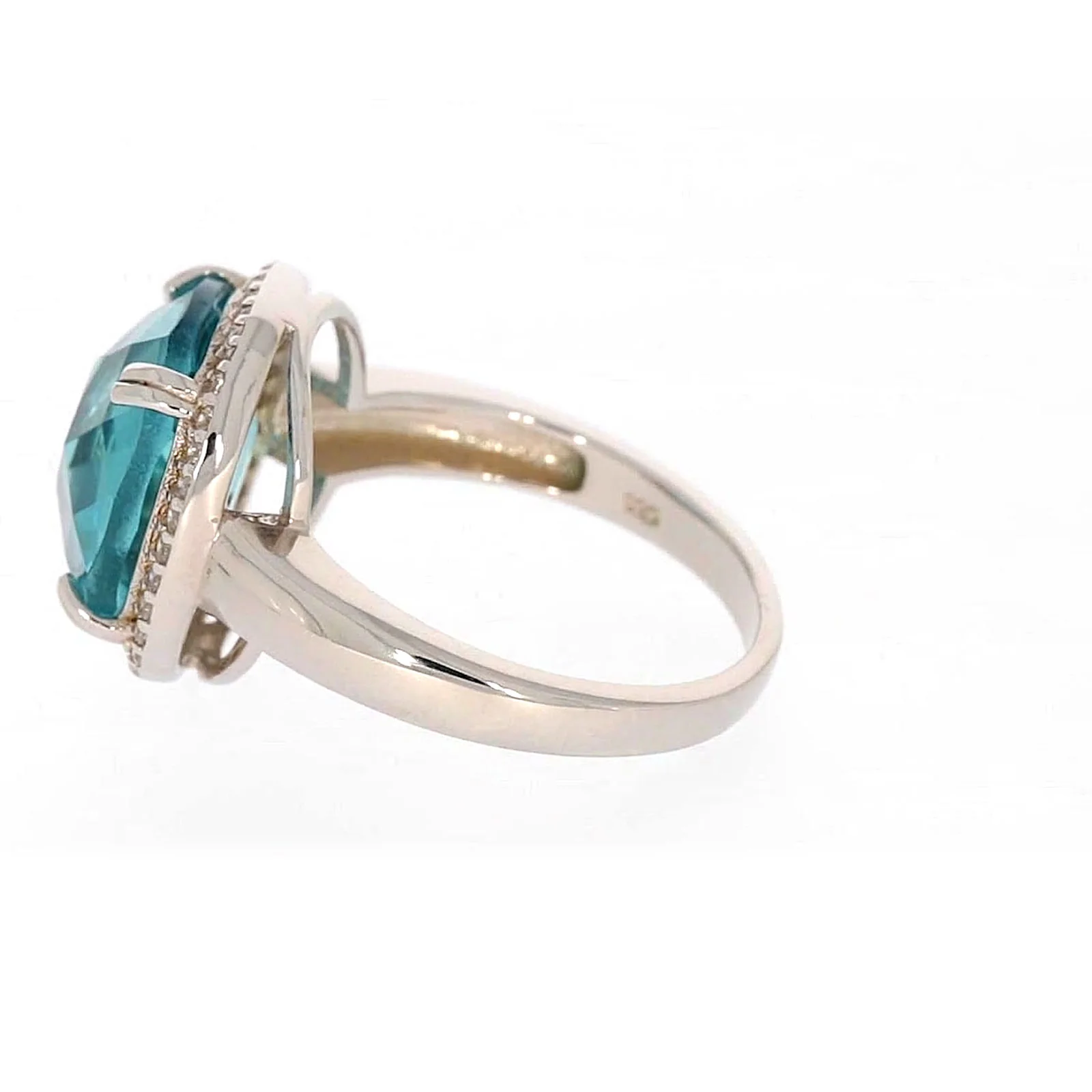 Sterling Silver Light Blue Cubic Zirconia Ring - Image 22