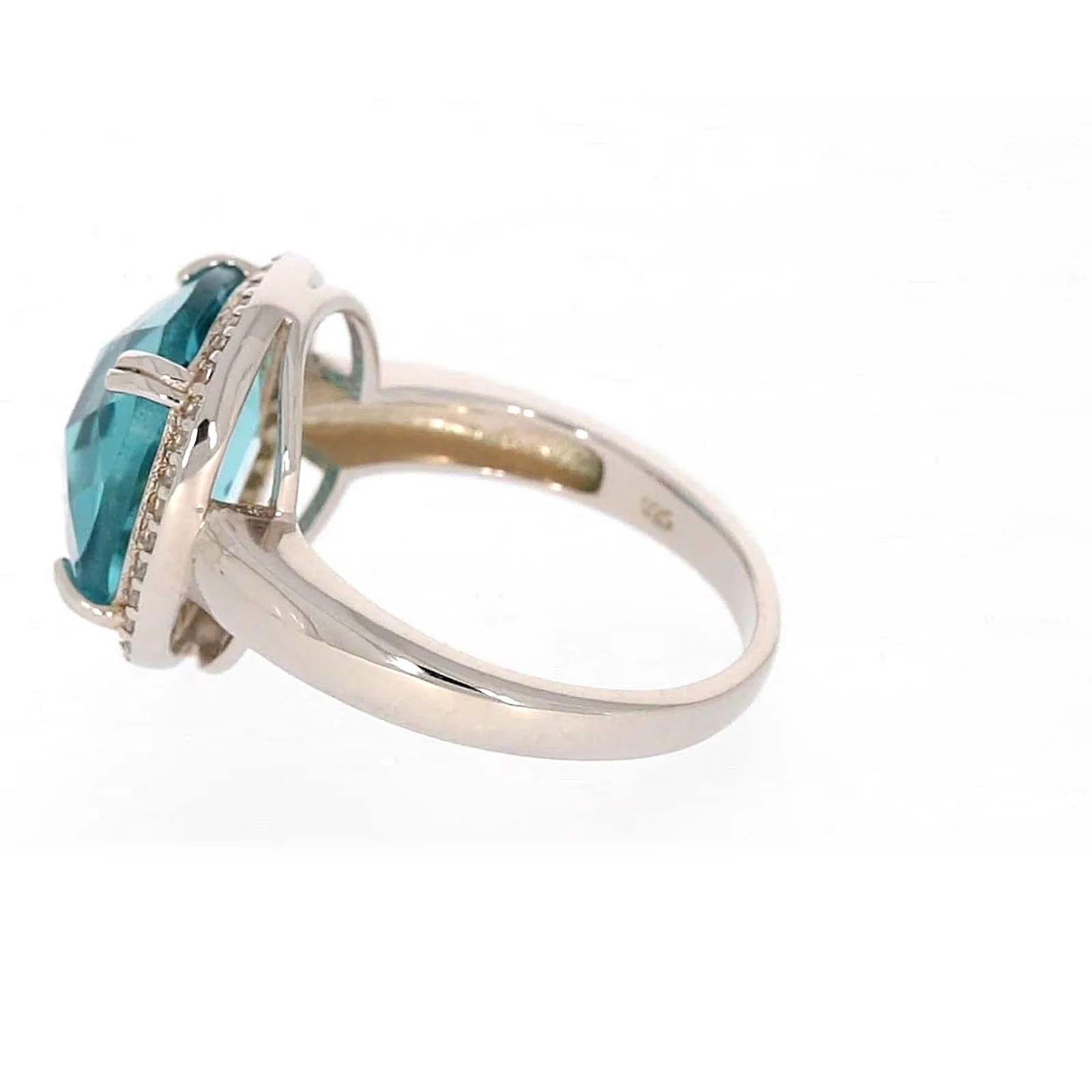 Sterling Silver Light Blue Cubic Zirconia Ring - Image 23