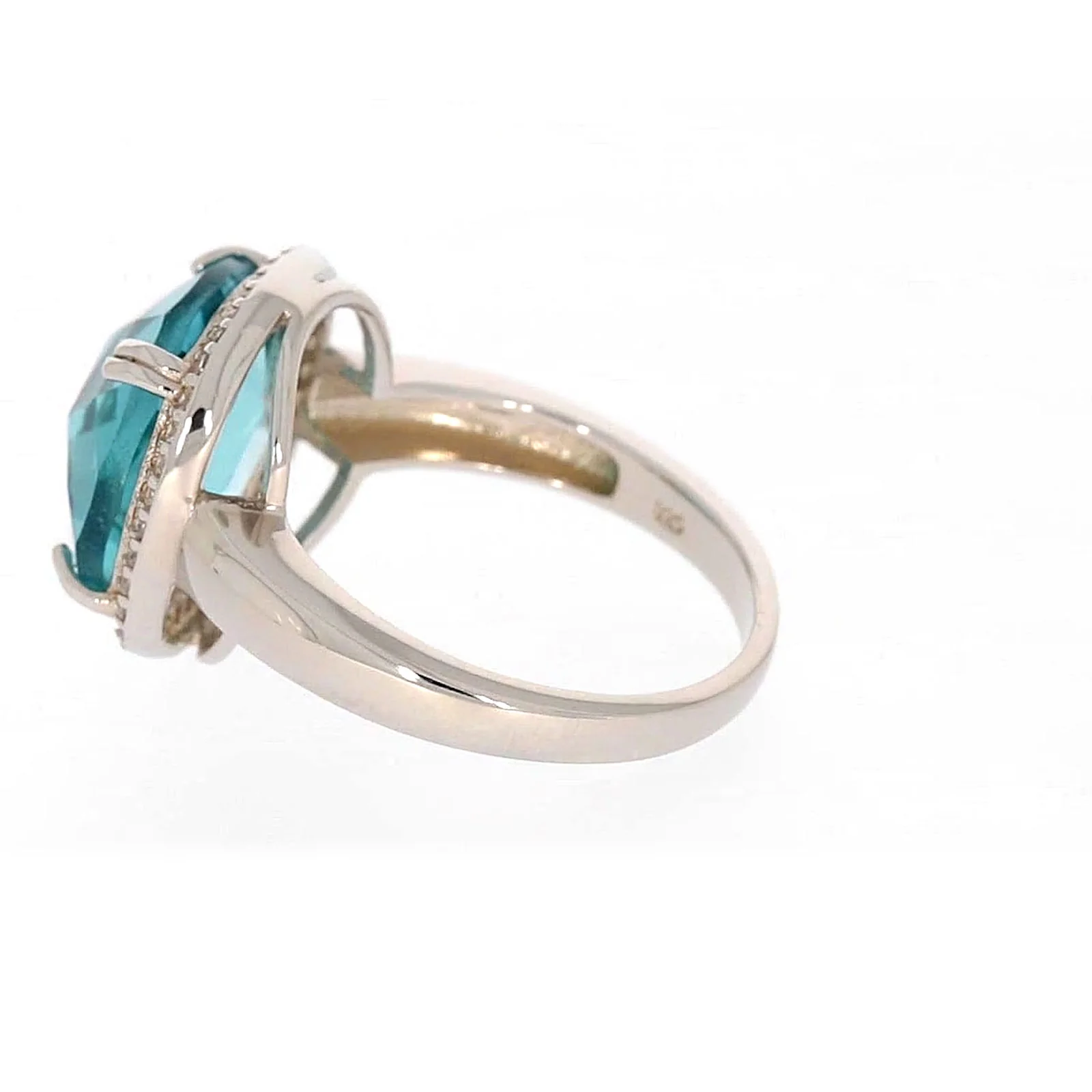 Sterling Silver Light Blue Cubic Zirconia Ring - Image 24