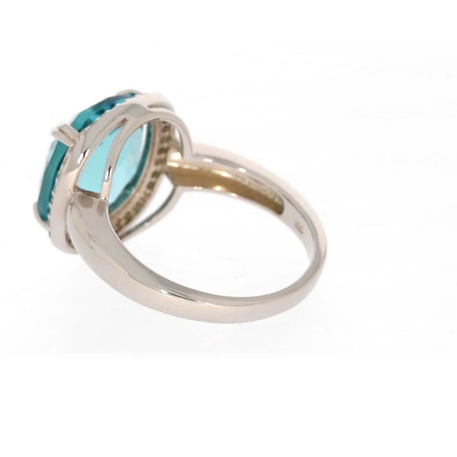 Sterling Silver Light Blue Cubic Zirconia Ring - Image 28