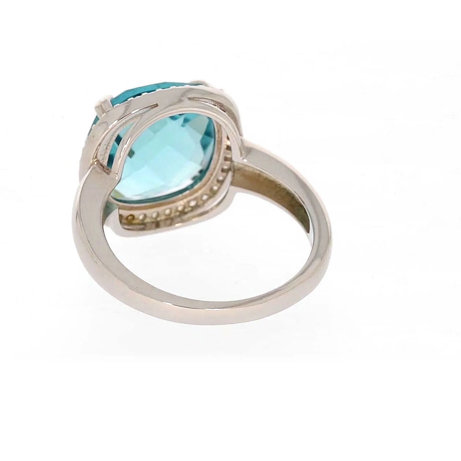 Sterling Silver Light Blue Cubic Zirconia Ring - Image 34