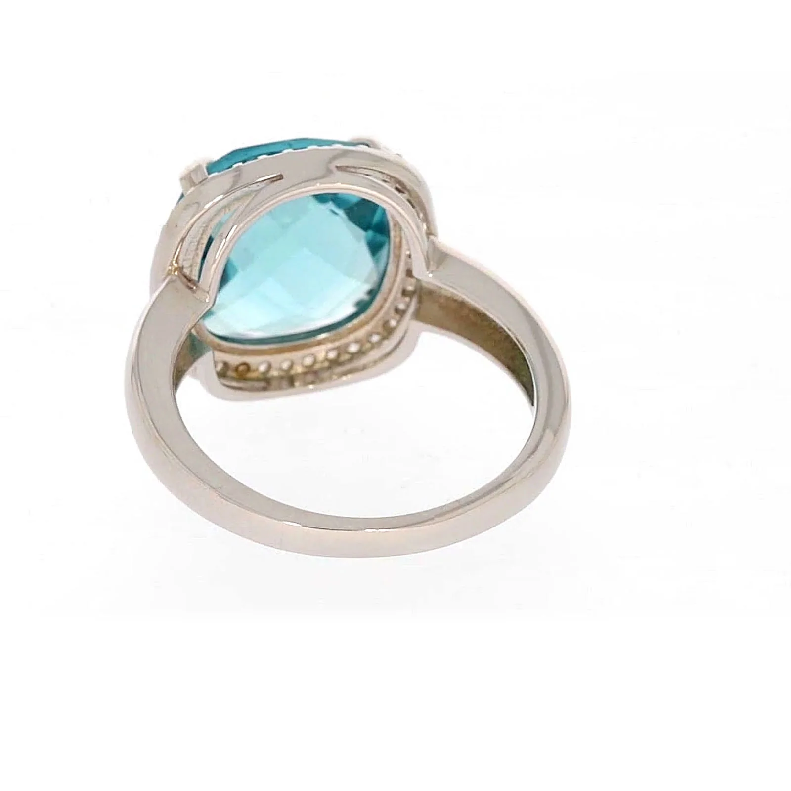Sterling Silver Light Blue Cubic Zirconia Ring - Image 35