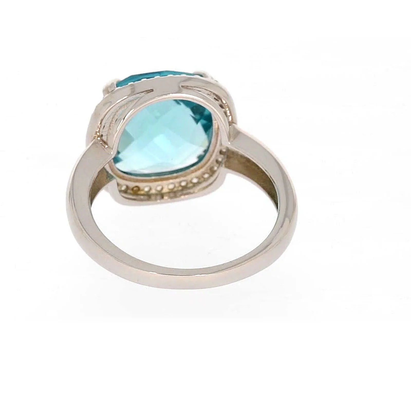 Sterling Silver Light Blue Cubic Zirconia Ring - Image 36