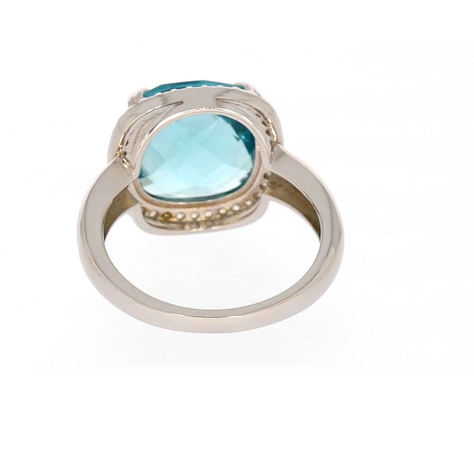 Sterling Silver Light Blue Cubic Zirconia Ring - Image 37