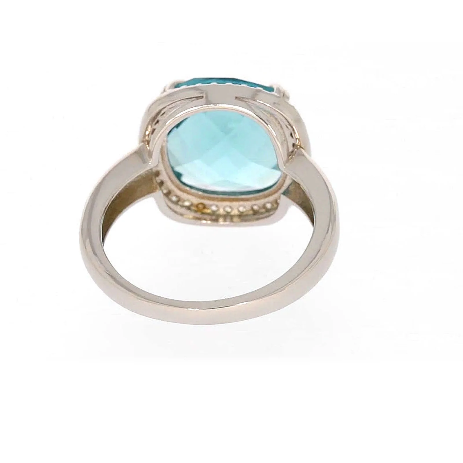 Sterling Silver Light Blue Cubic Zirconia Ring - Image 40