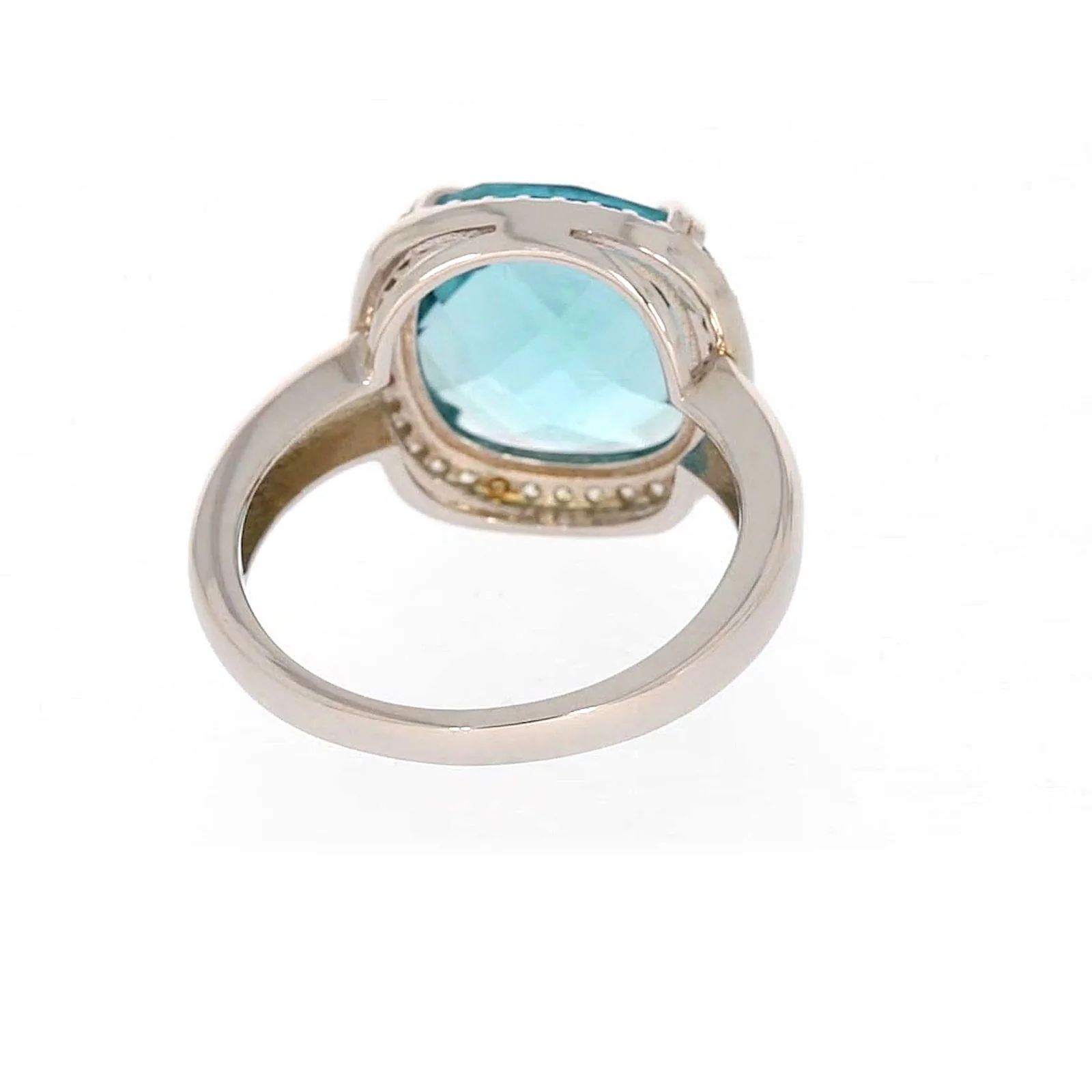 Sterling Silver Light Blue Cubic Zirconia Ring - Image 41
