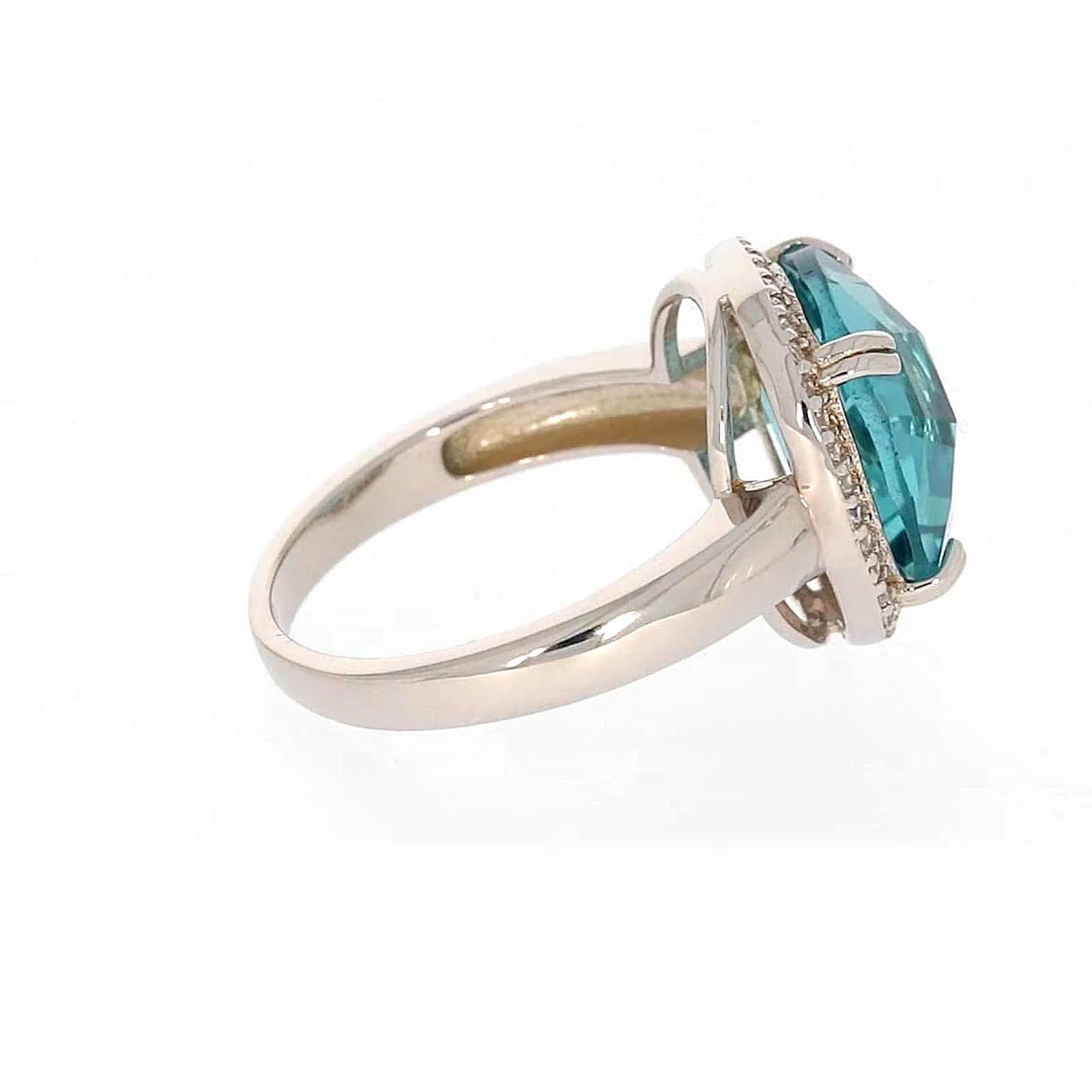 Sterling Silver Light Blue Cubic Zirconia Ring - Image 55