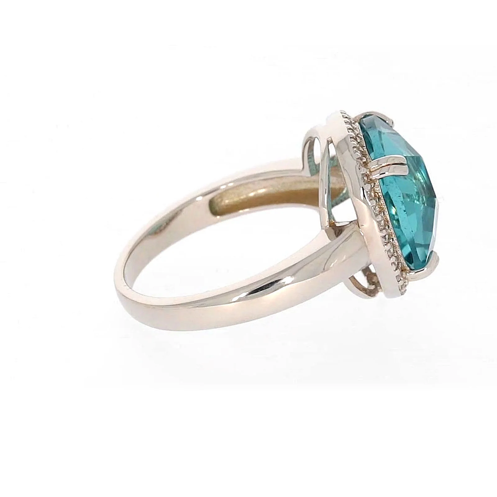 Sterling Silver Light Blue Cubic Zirconia Ring - Image 56