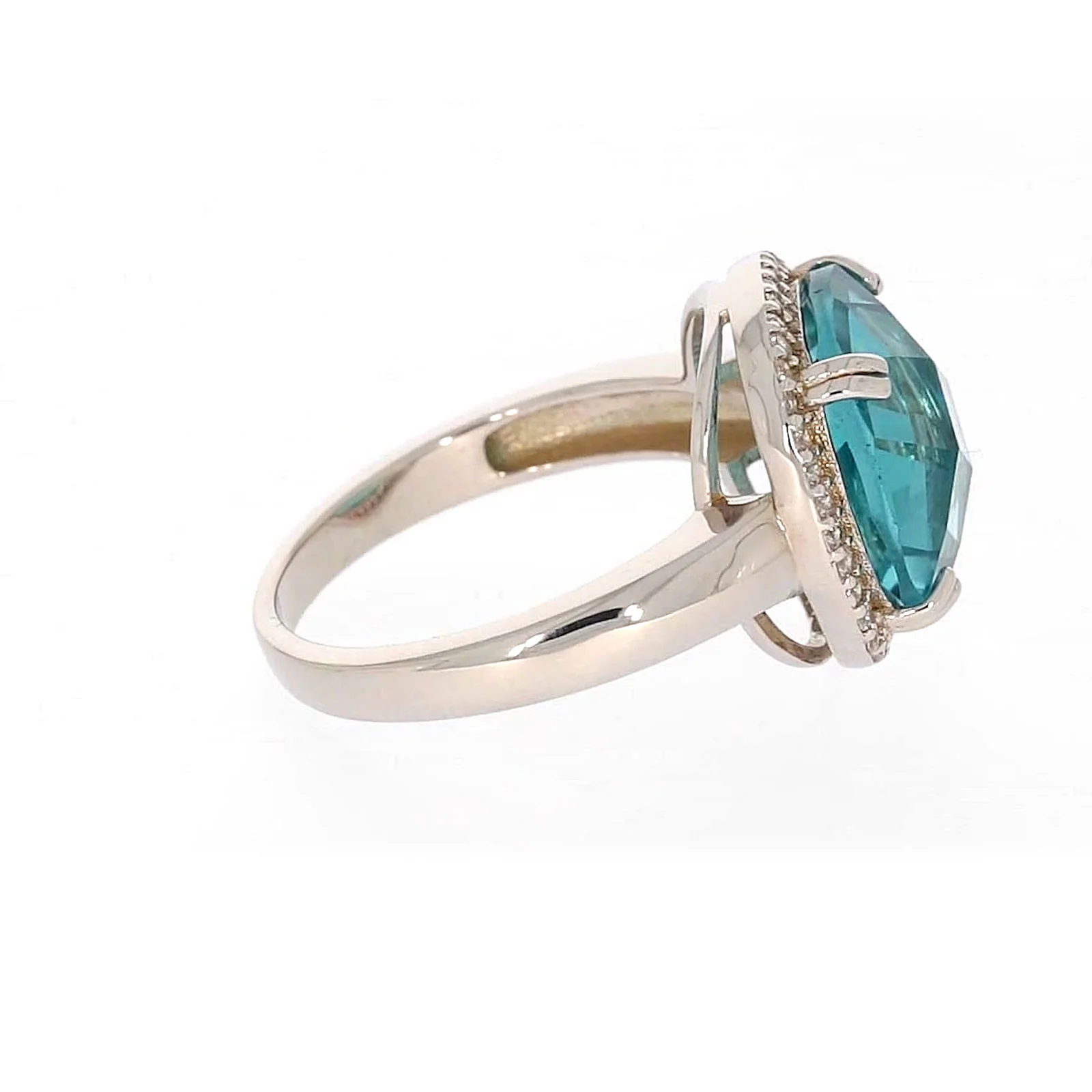 Sterling Silver Light Blue Cubic Zirconia Ring - Image 57
