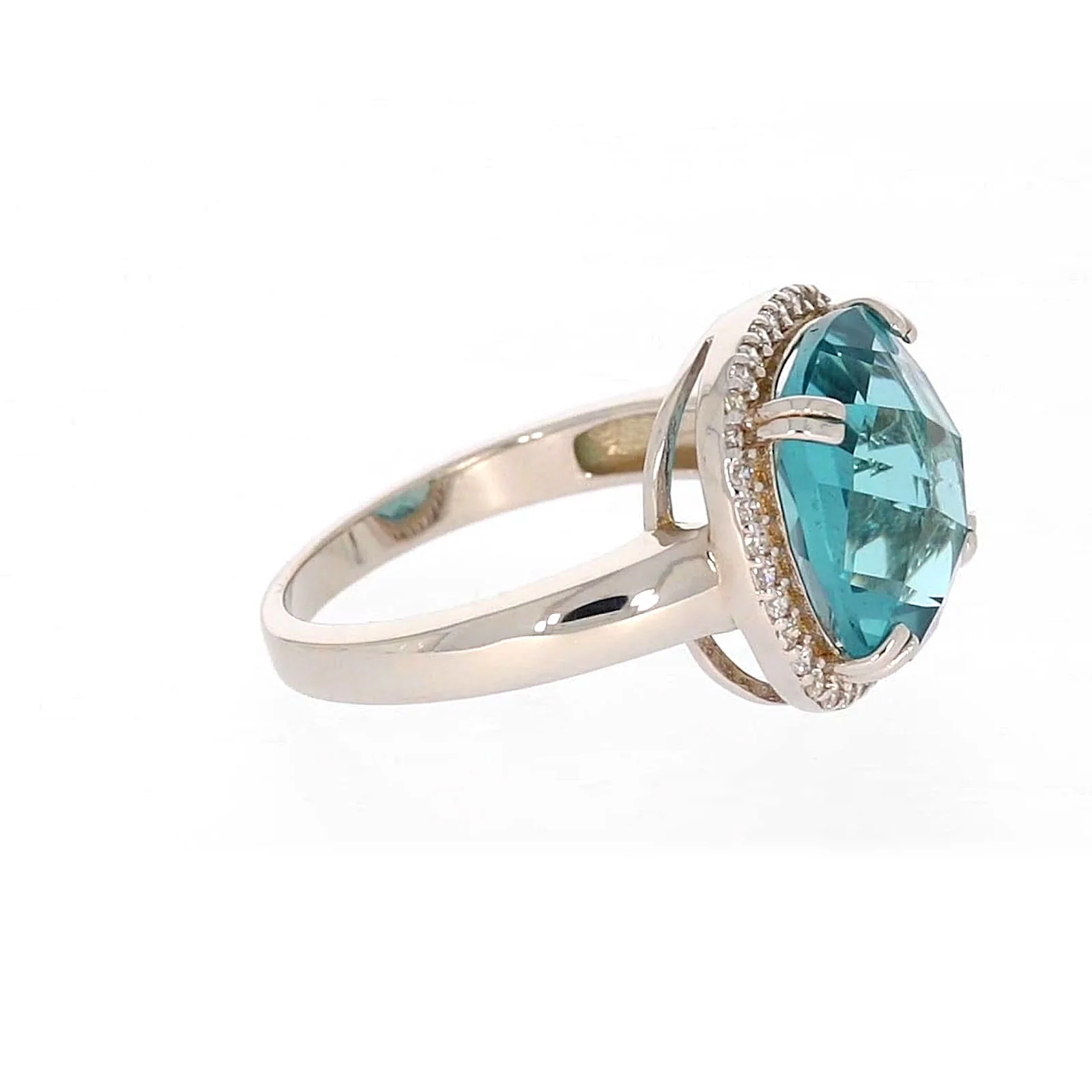 Sterling Silver Light Blue Cubic Zirconia Ring - Image 61