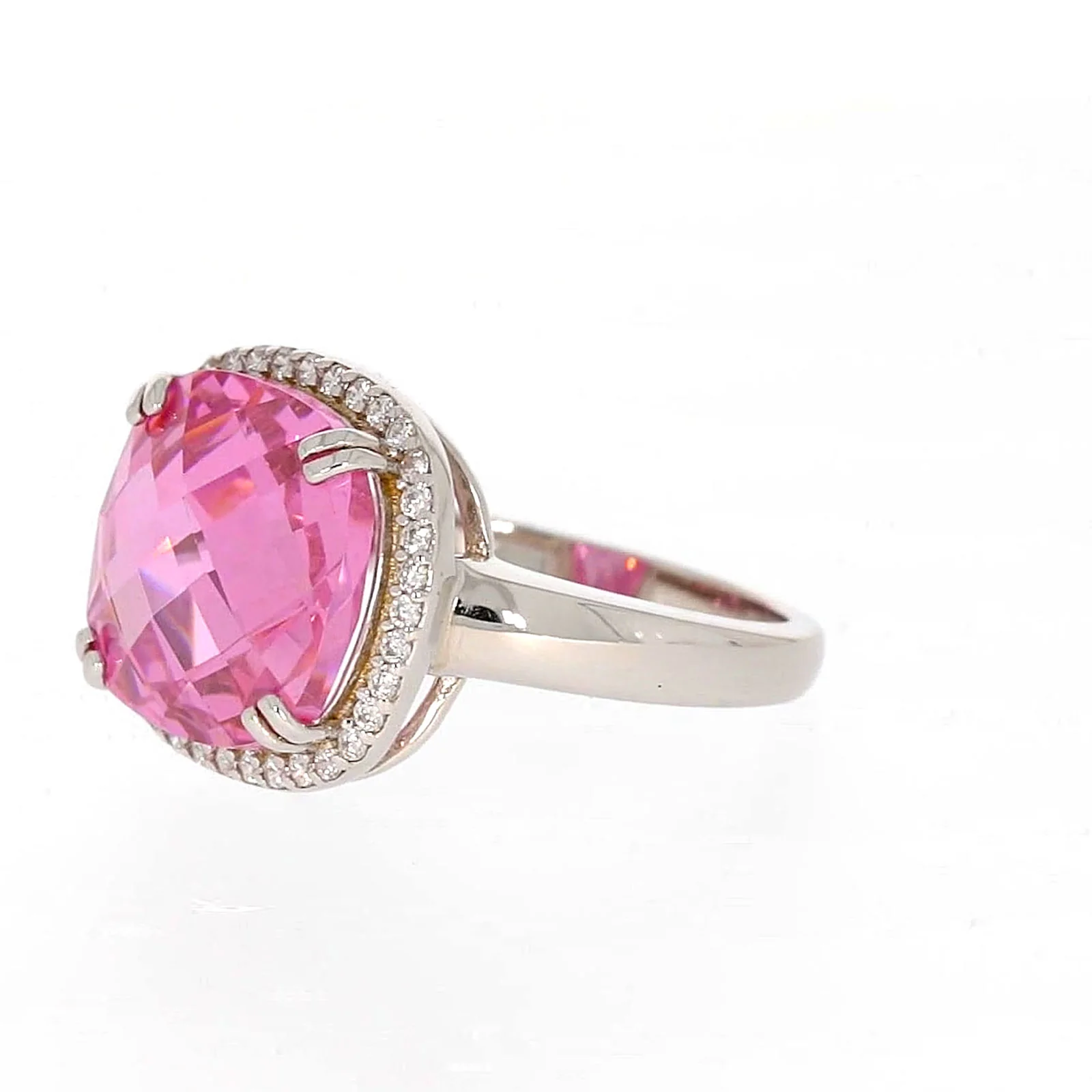 Sterling Silver Pink Cubic Zirconia Ring - Image 12