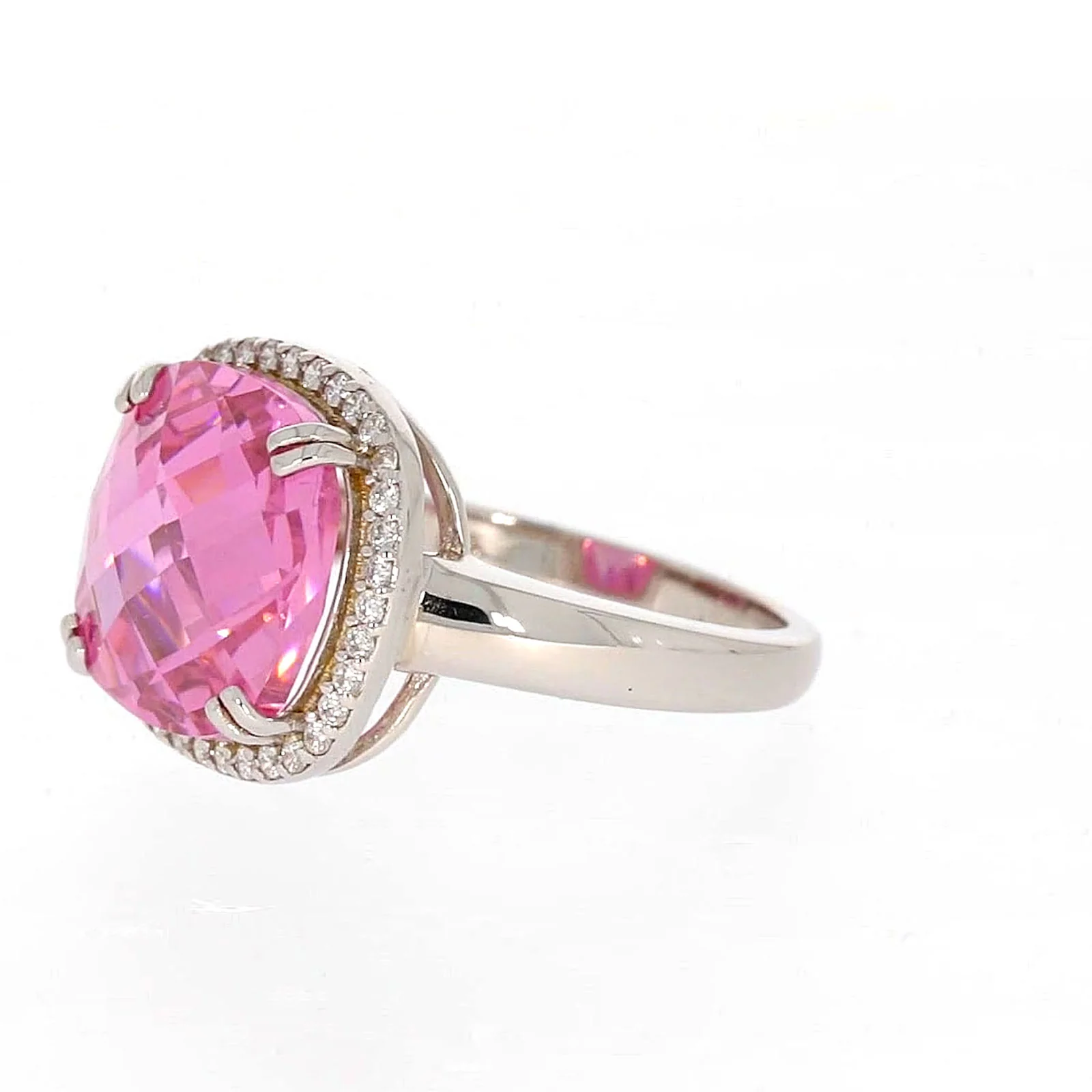 Sterling Silver Pink Cubic Zirconia Ring - Image 13
