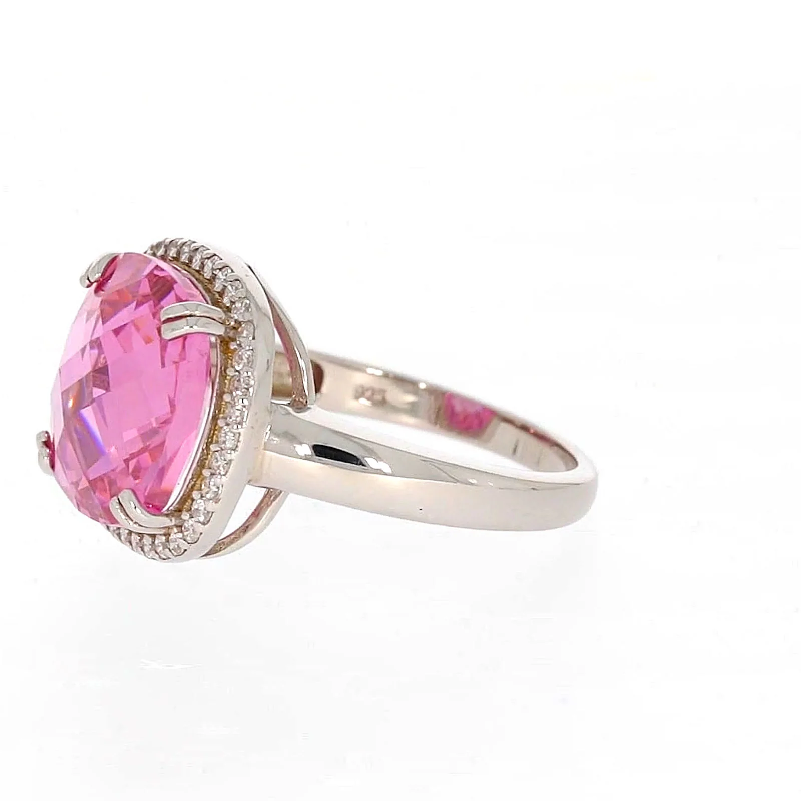Sterling Silver Pink Cubic Zirconia Ring - Image 15