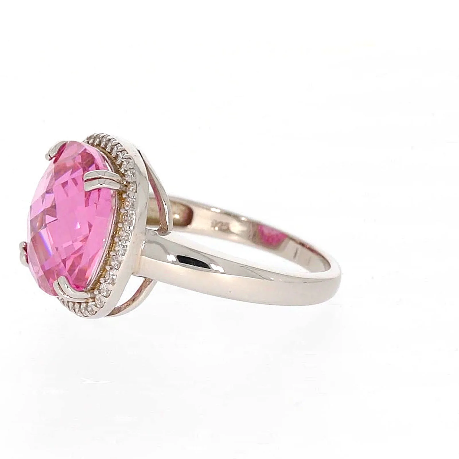 Sterling Silver Pink Cubic Zirconia Ring - Image 16