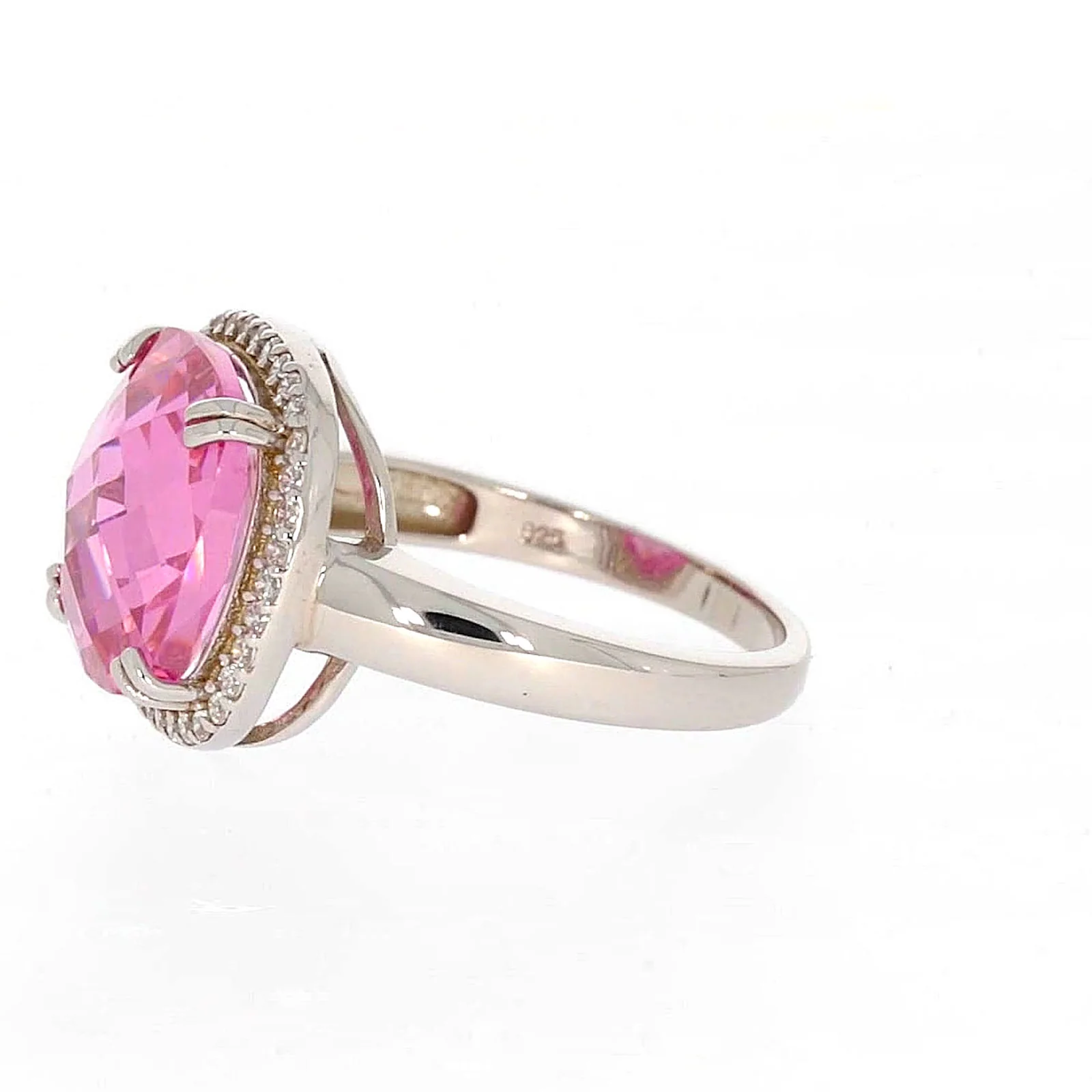 Sterling Silver Pink Cubic Zirconia Ring - Image 17