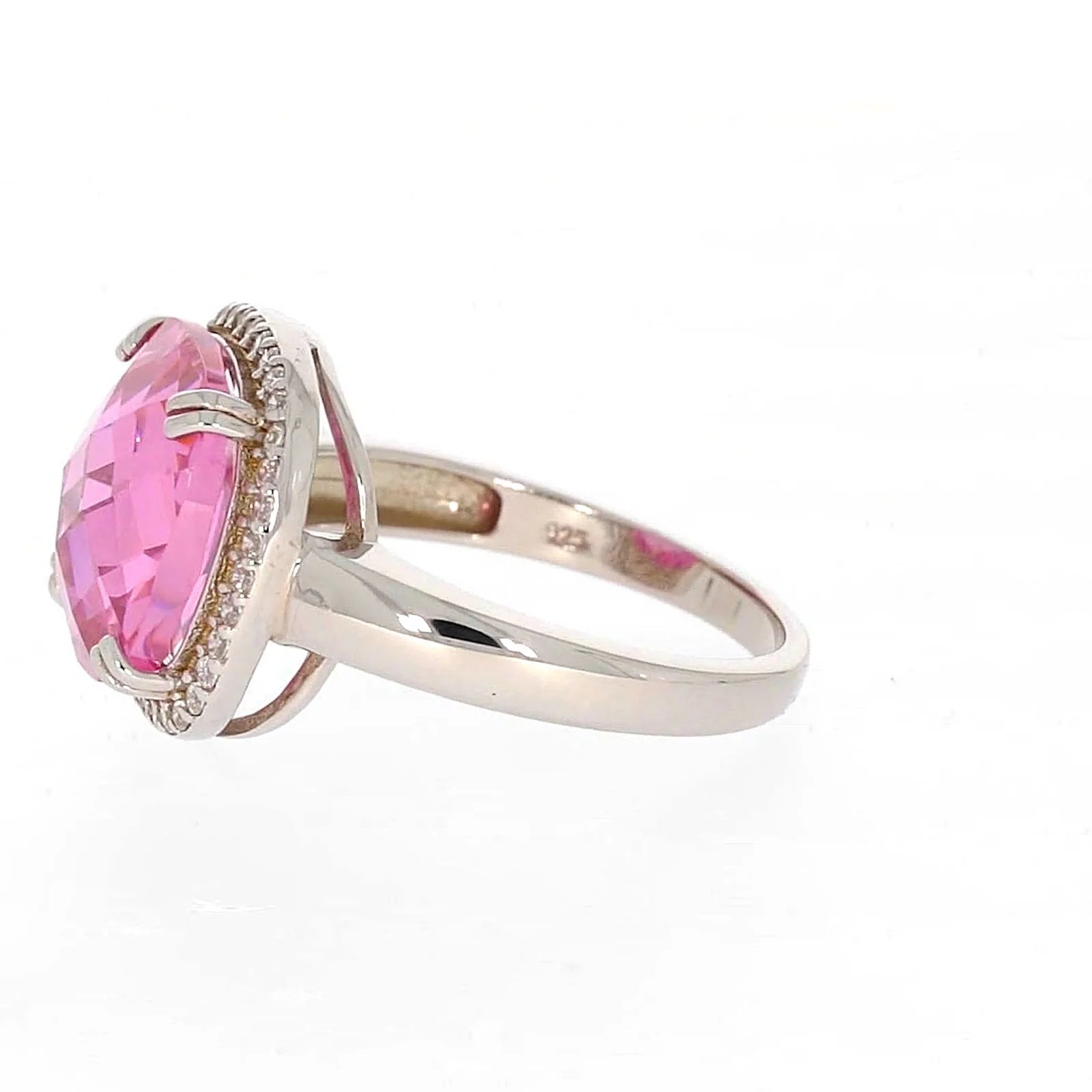 Sterling Silver Pink Cubic Zirconia Ring - Image 18