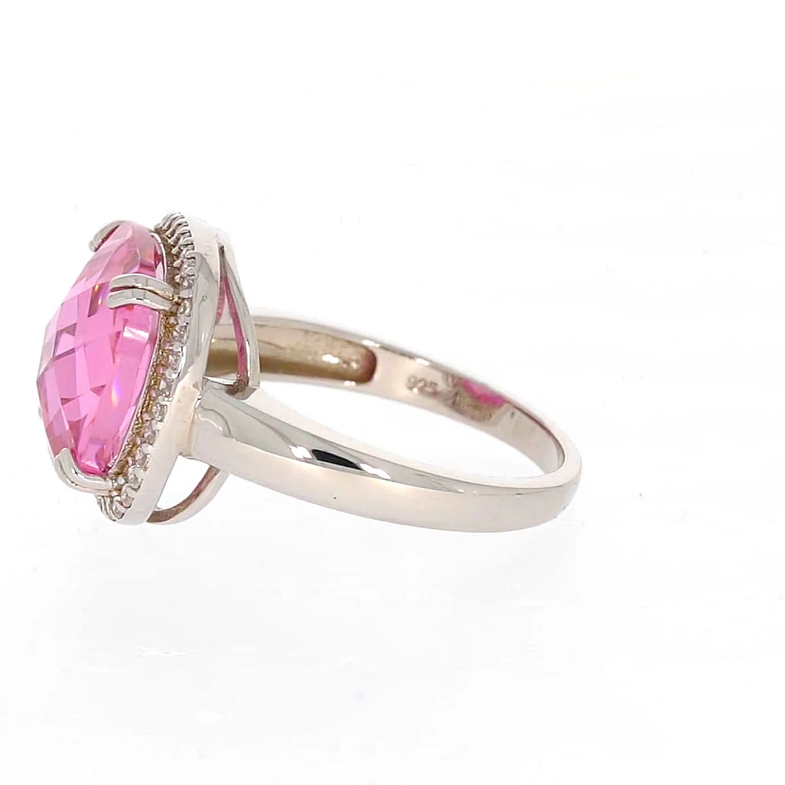 Sterling Silver Pink Cubic Zirconia Ring - Image 19