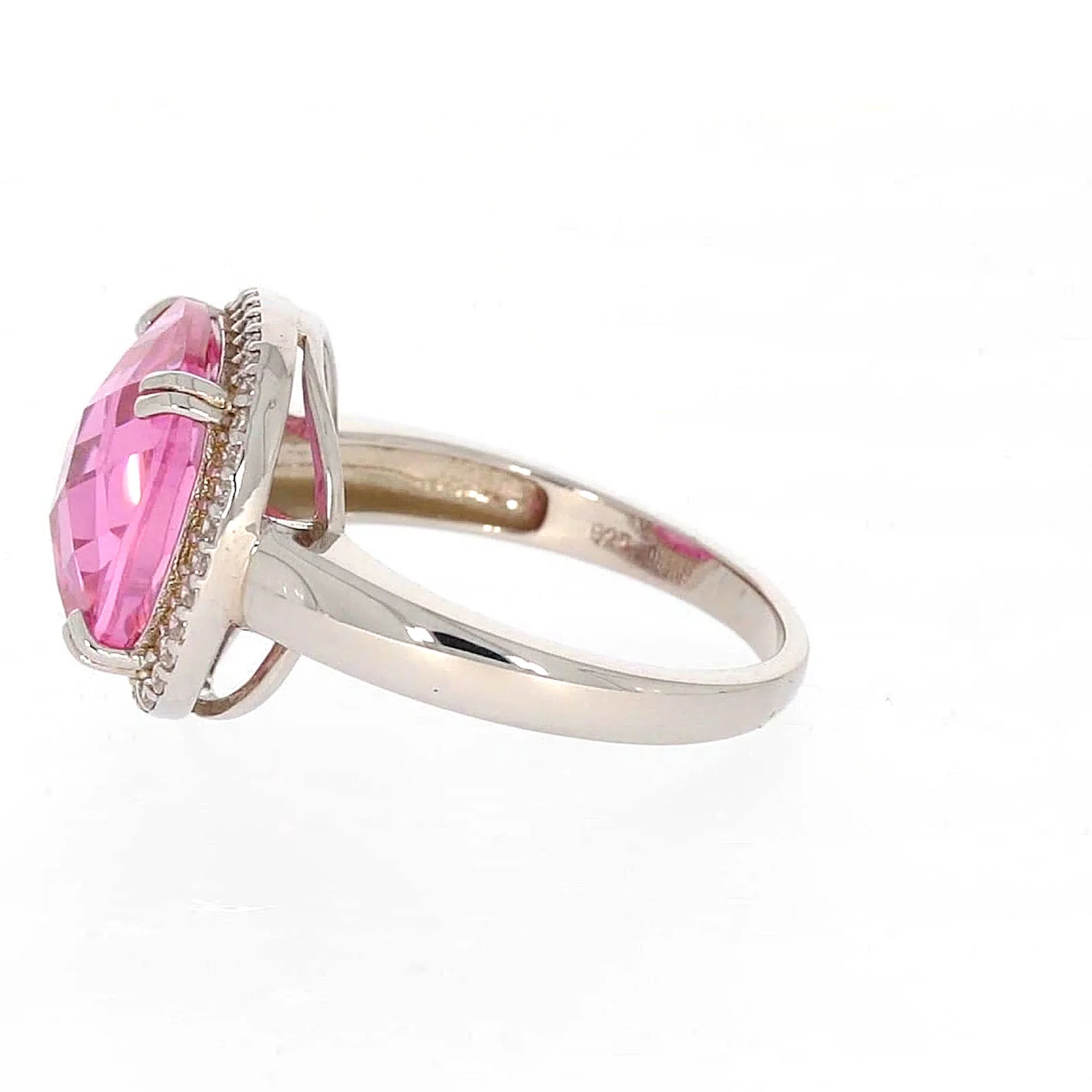 Sterling Silver Pink Cubic Zirconia Ring - Image 20