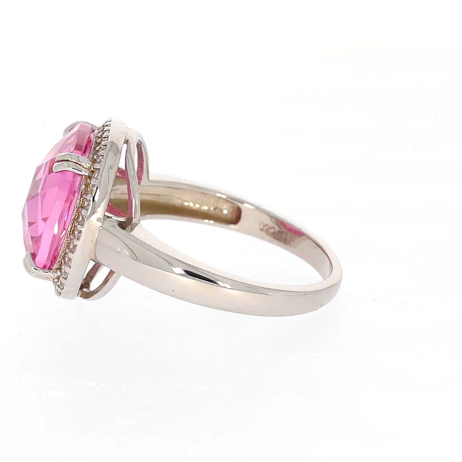 Sterling Silver Pink Cubic Zirconia Ring - Image 21