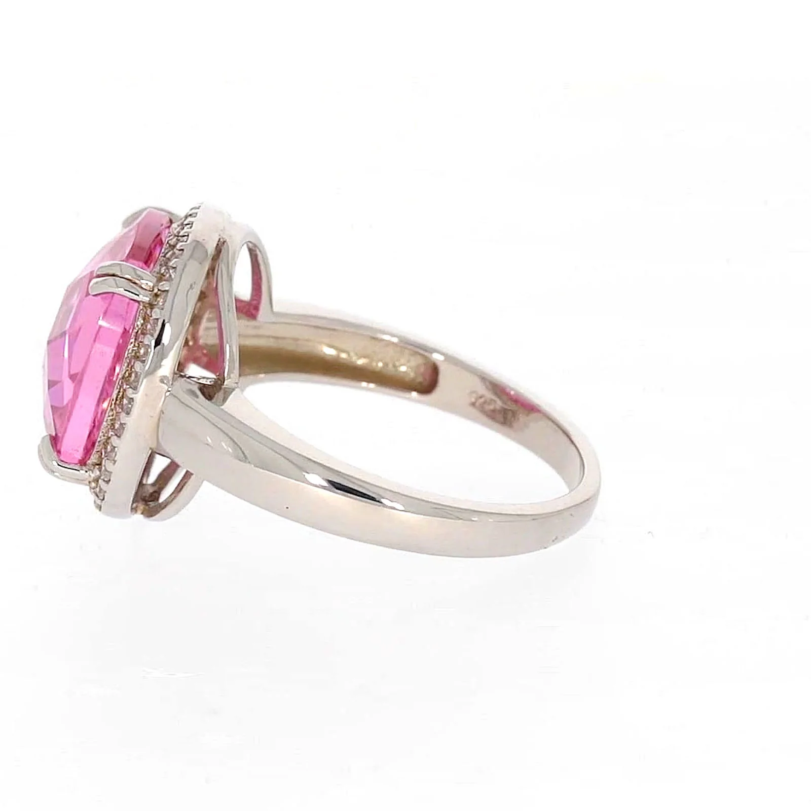 Sterling Silver Pink Cubic Zirconia Ring - Image 22