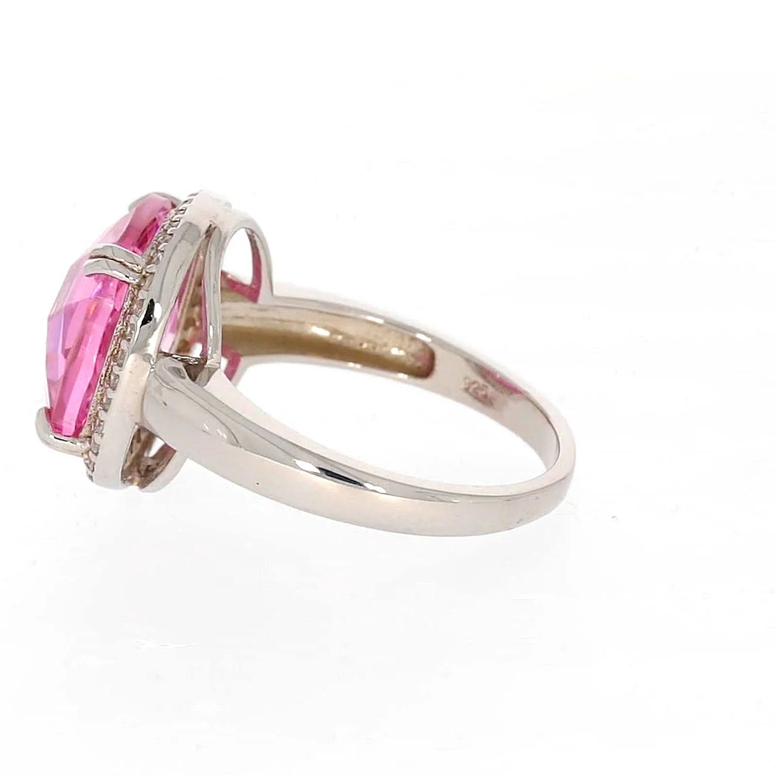 Sterling Silver Pink Cubic Zirconia Ring - Image 23