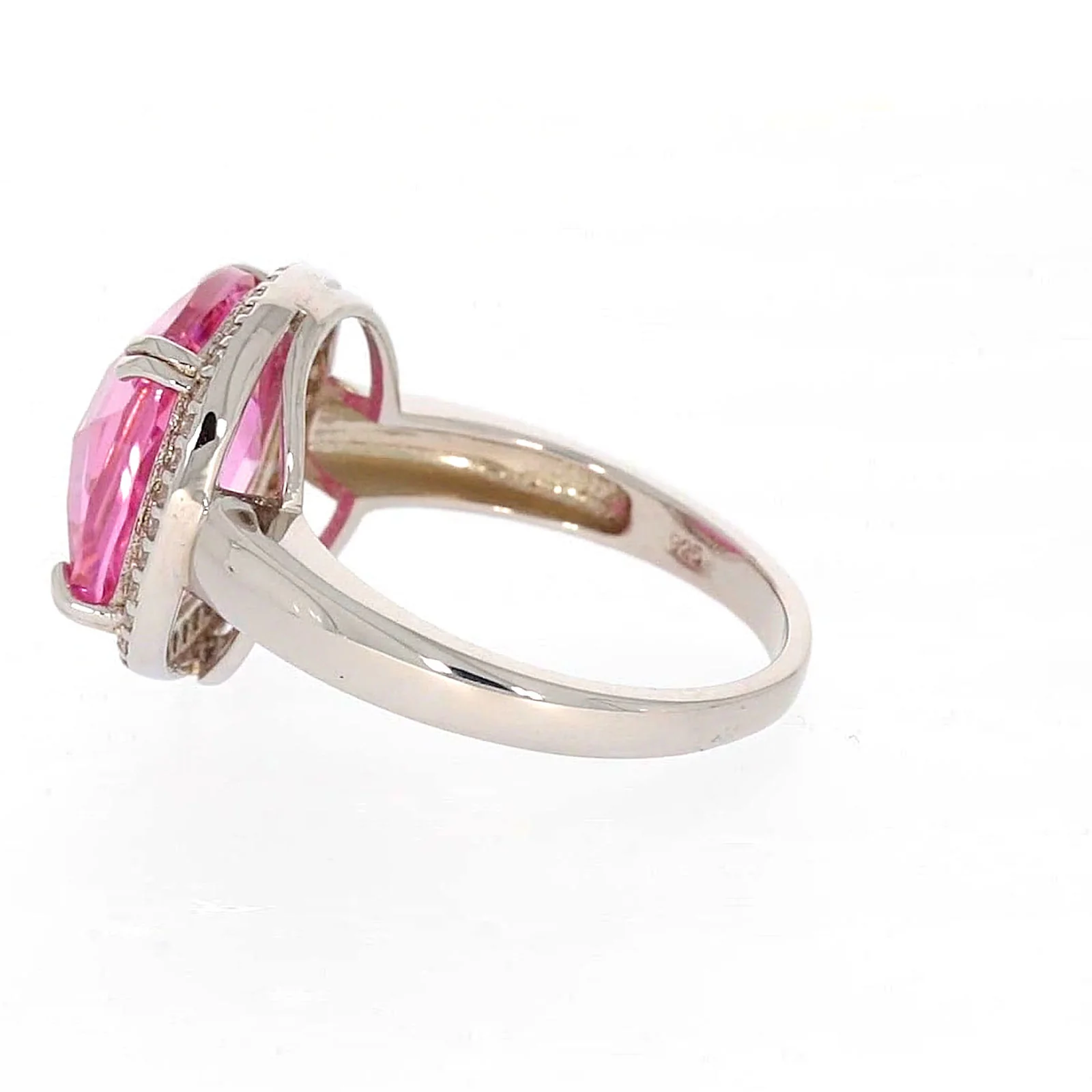 Sterling Silver Pink Cubic Zirconia Ring - Image 24