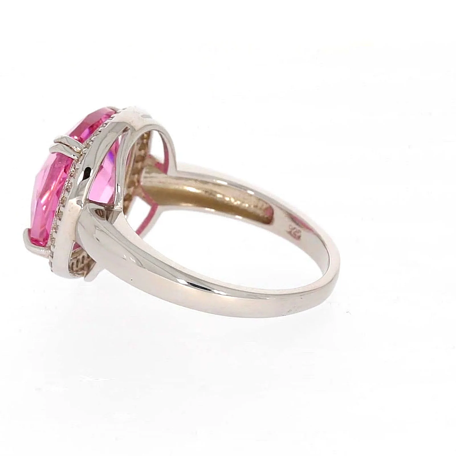 Sterling Silver Pink Cubic Zirconia Ring - Image 25