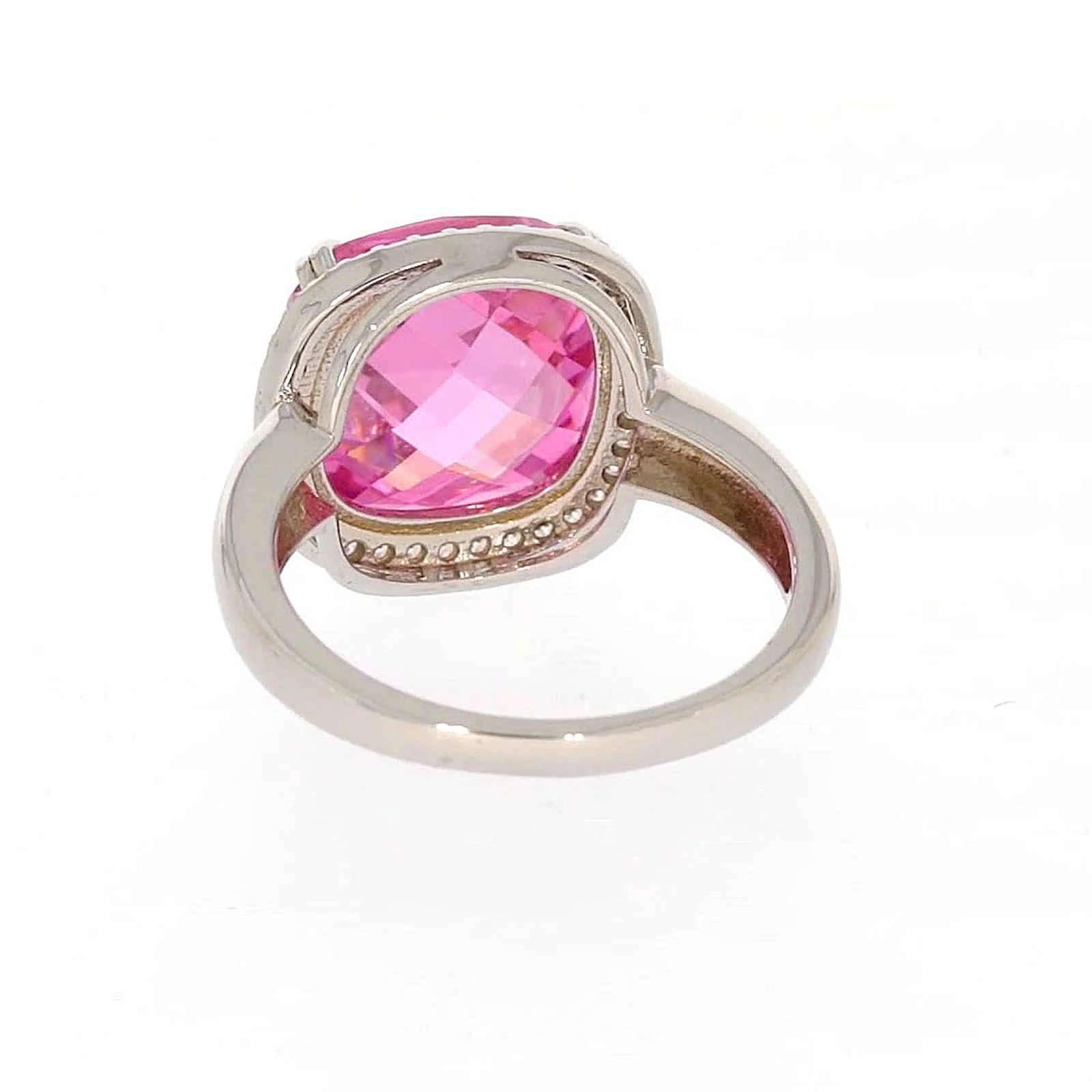 Sterling Silver Pink Cubic Zirconia Ring - Image 36