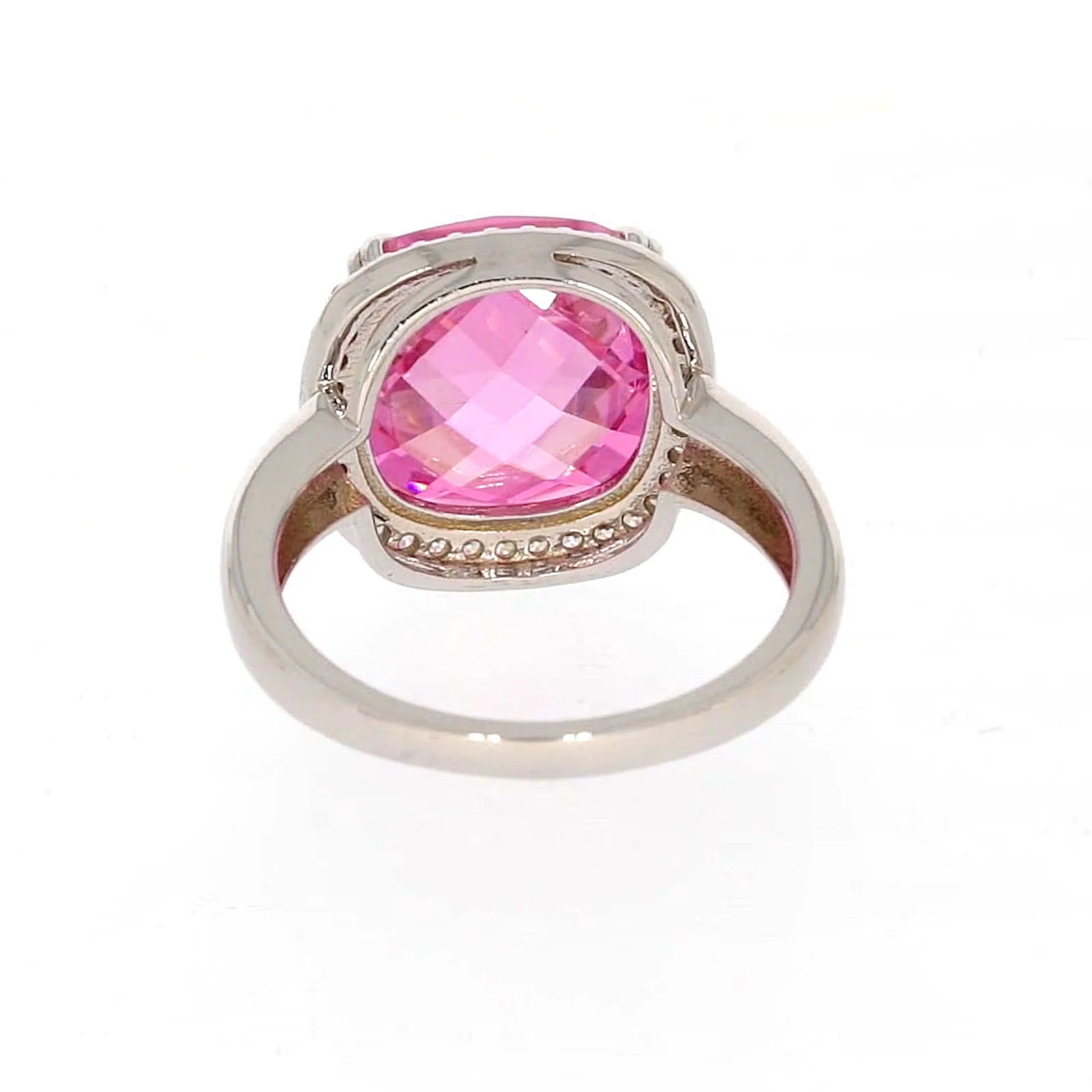 Sterling Silver Pink Cubic Zirconia Ring - Image 38