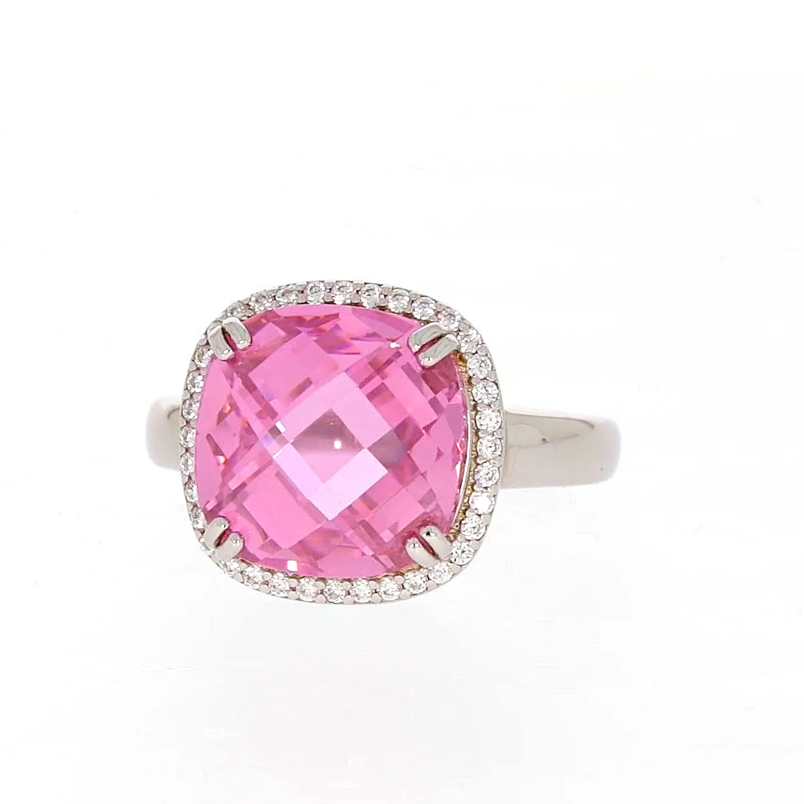 Sterling Silver Pink Cubic Zirconia Ring - Image 4
