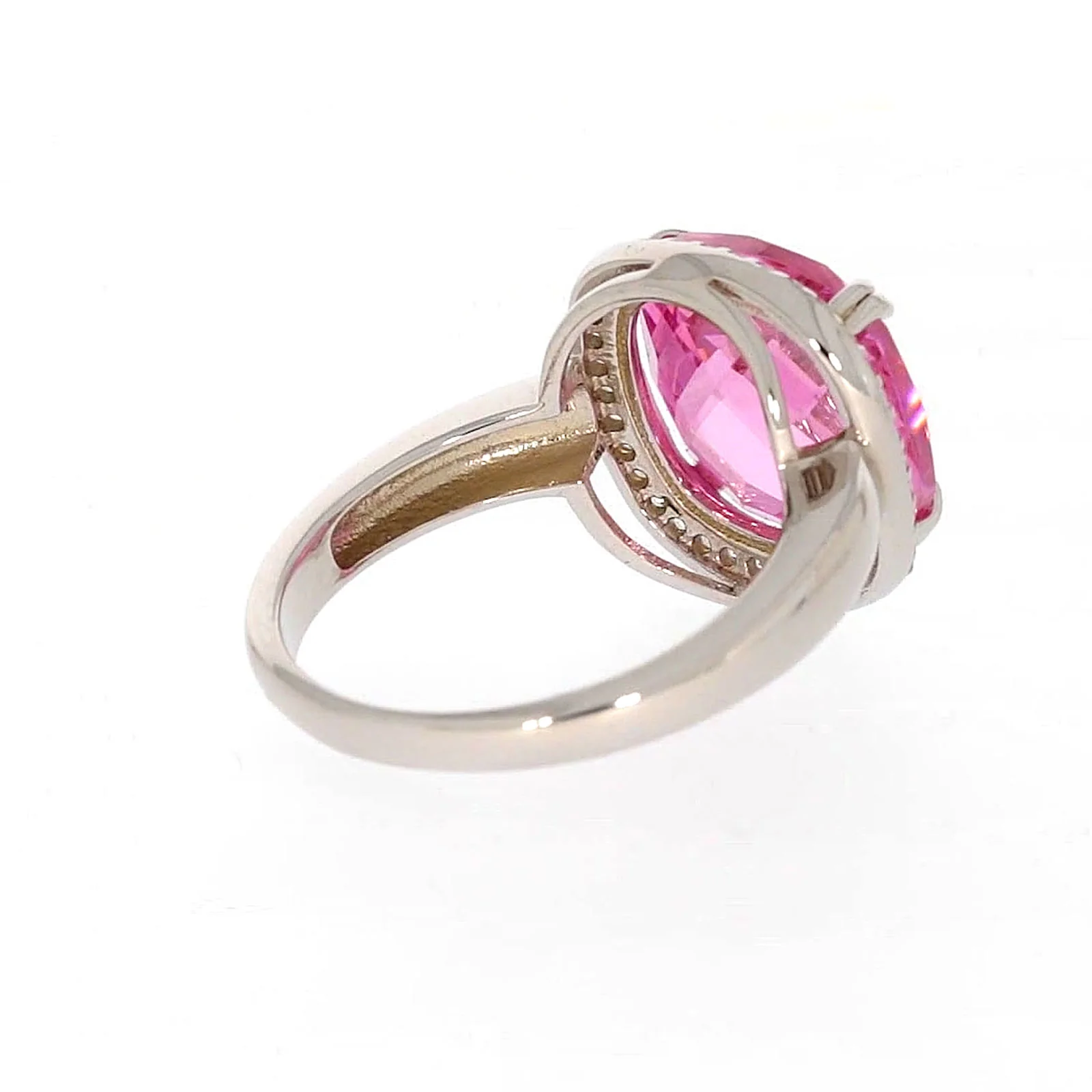 Sterling Silver Pink Cubic Zirconia Ring - Image 48