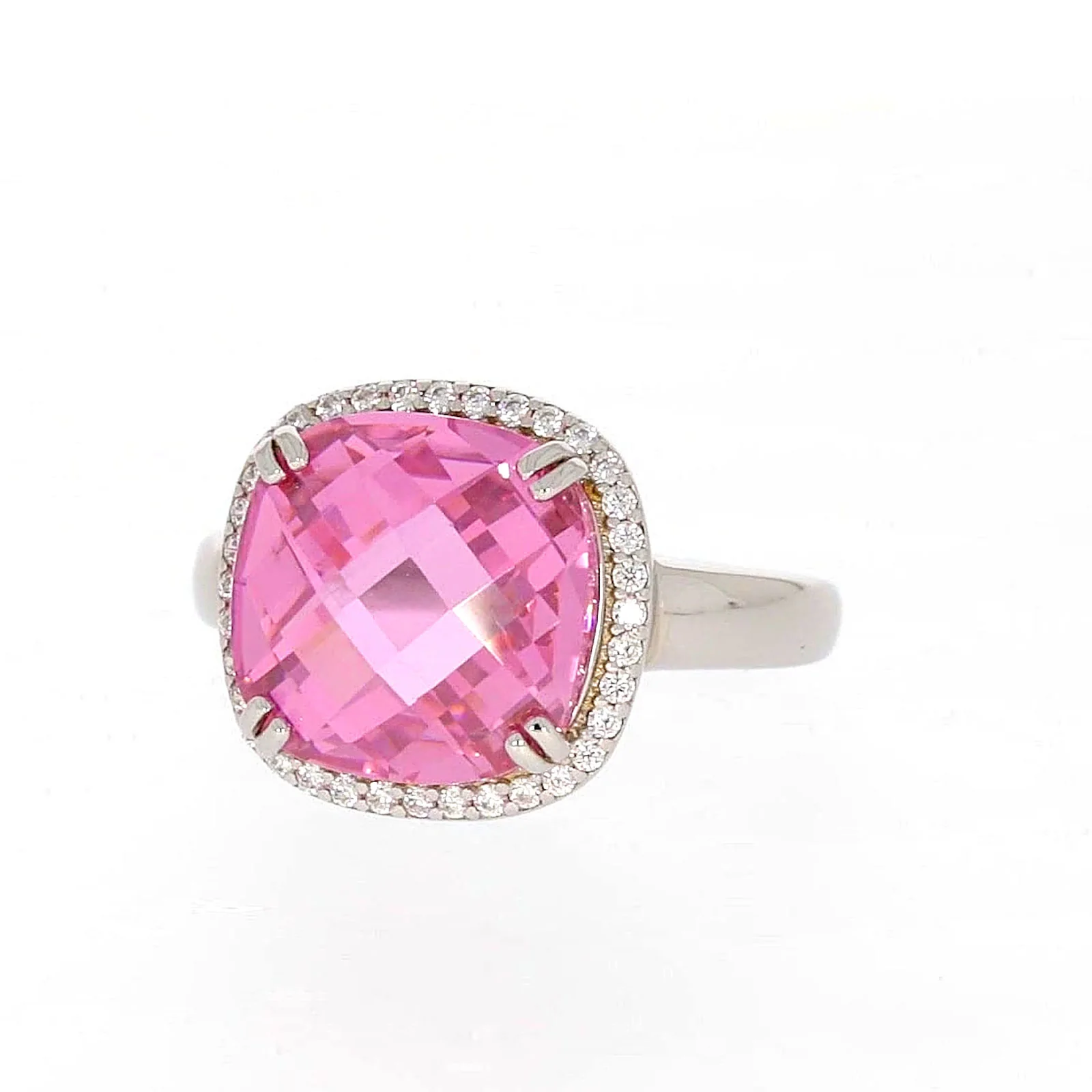 Sterling Silver Pink Cubic Zirconia Ring - Image 5