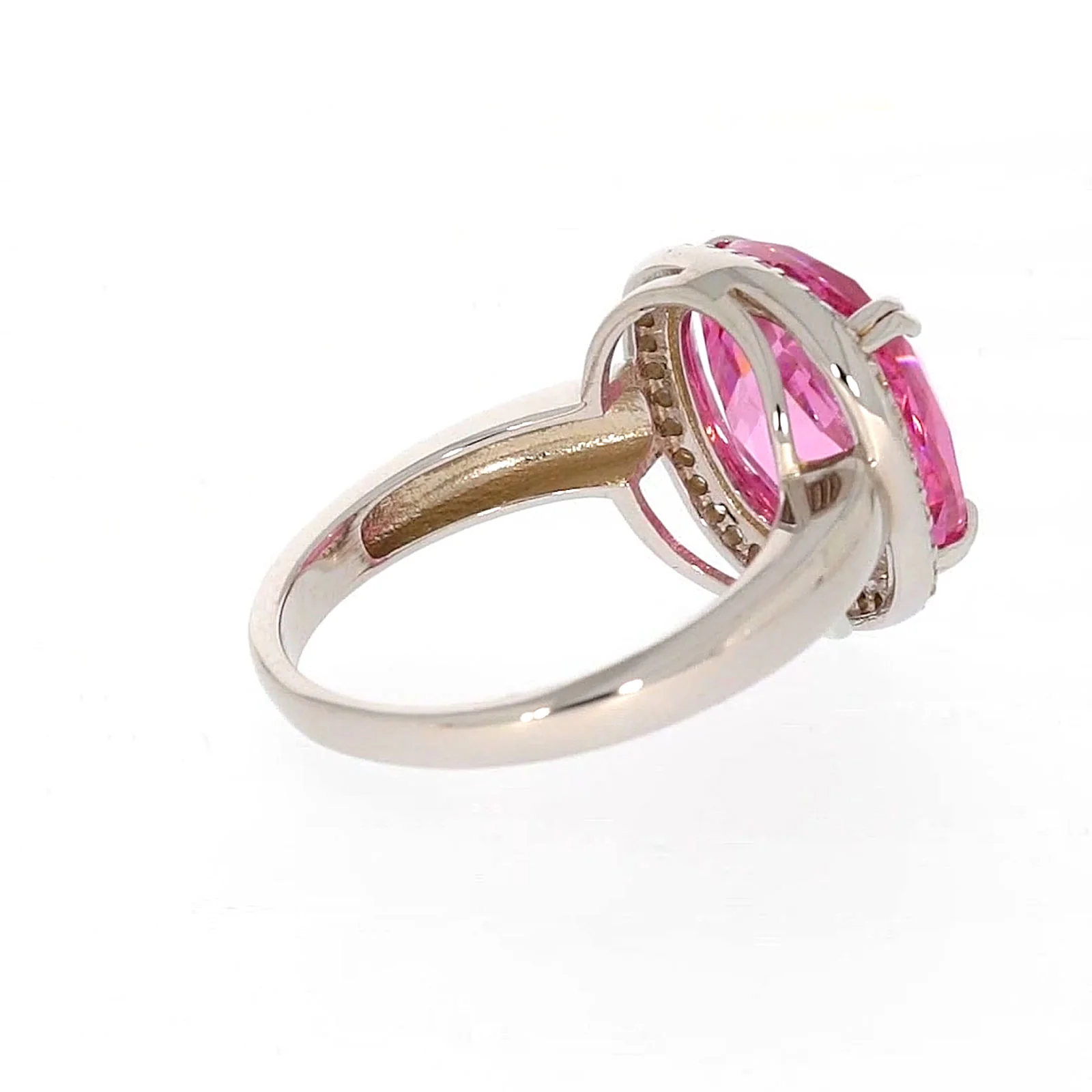 Sterling Silver Pink Cubic Zirconia Ring - Image 50