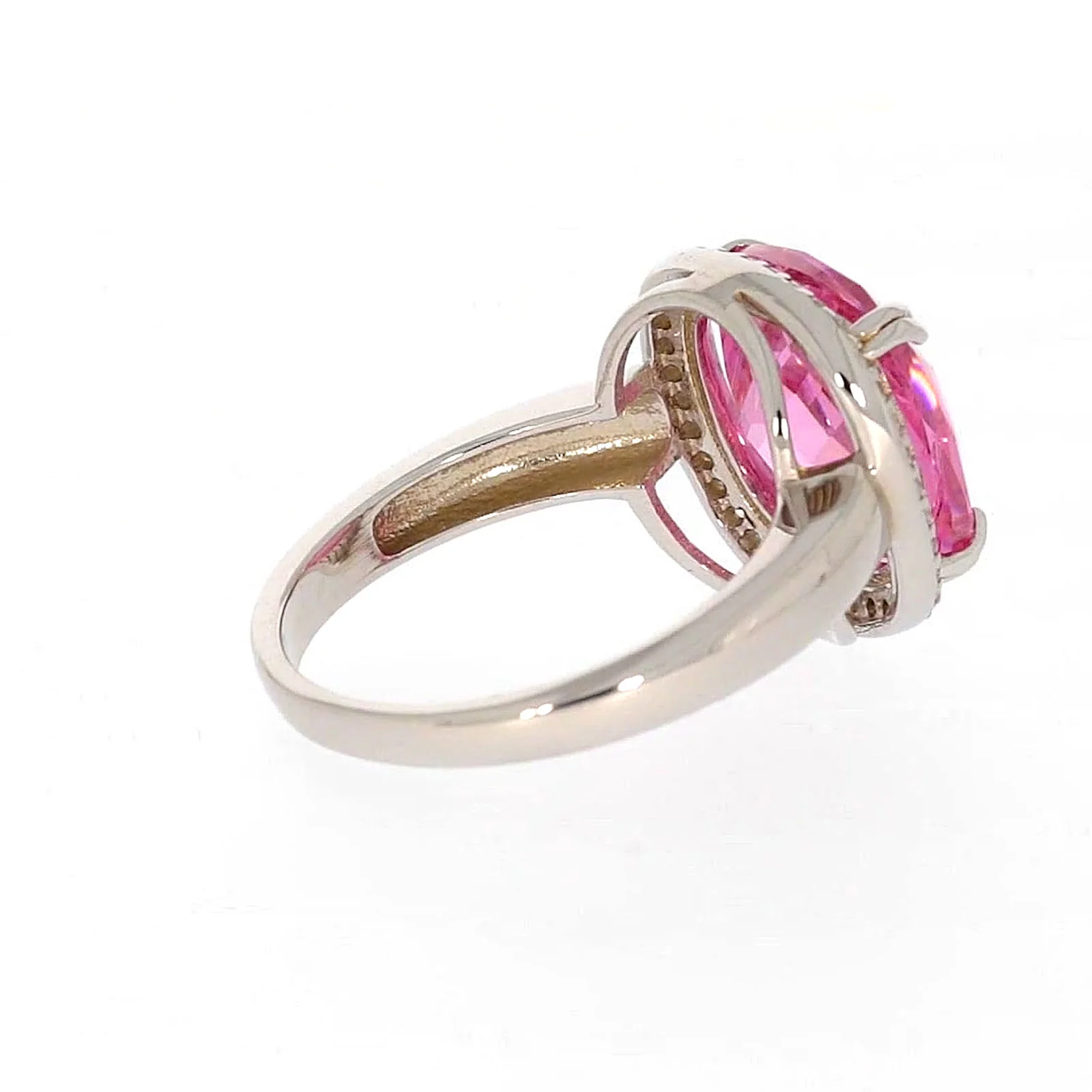 Sterling Silver Pink Cubic Zirconia Ring - Image 51