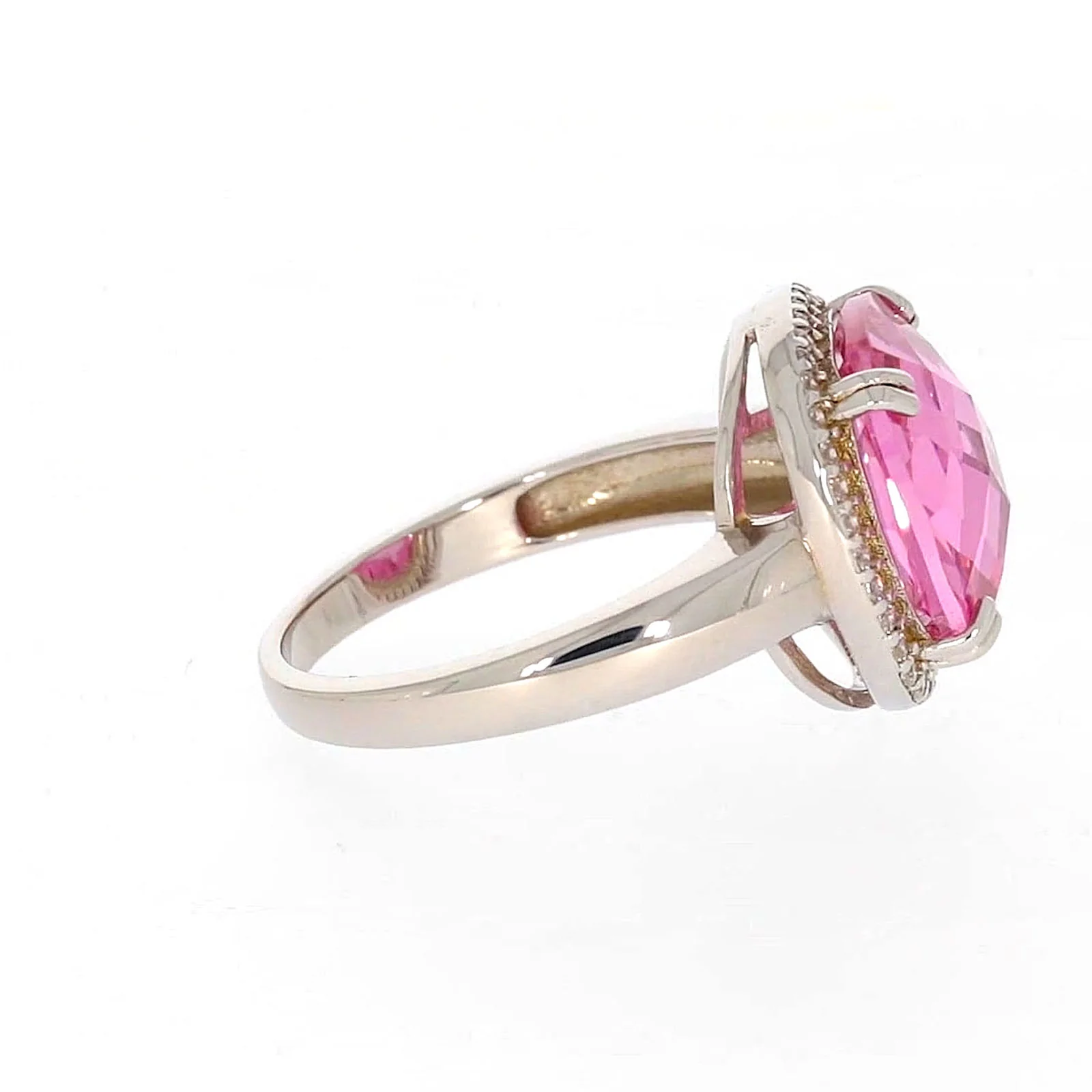 Sterling Silver Pink Cubic Zirconia Ring - Image 58