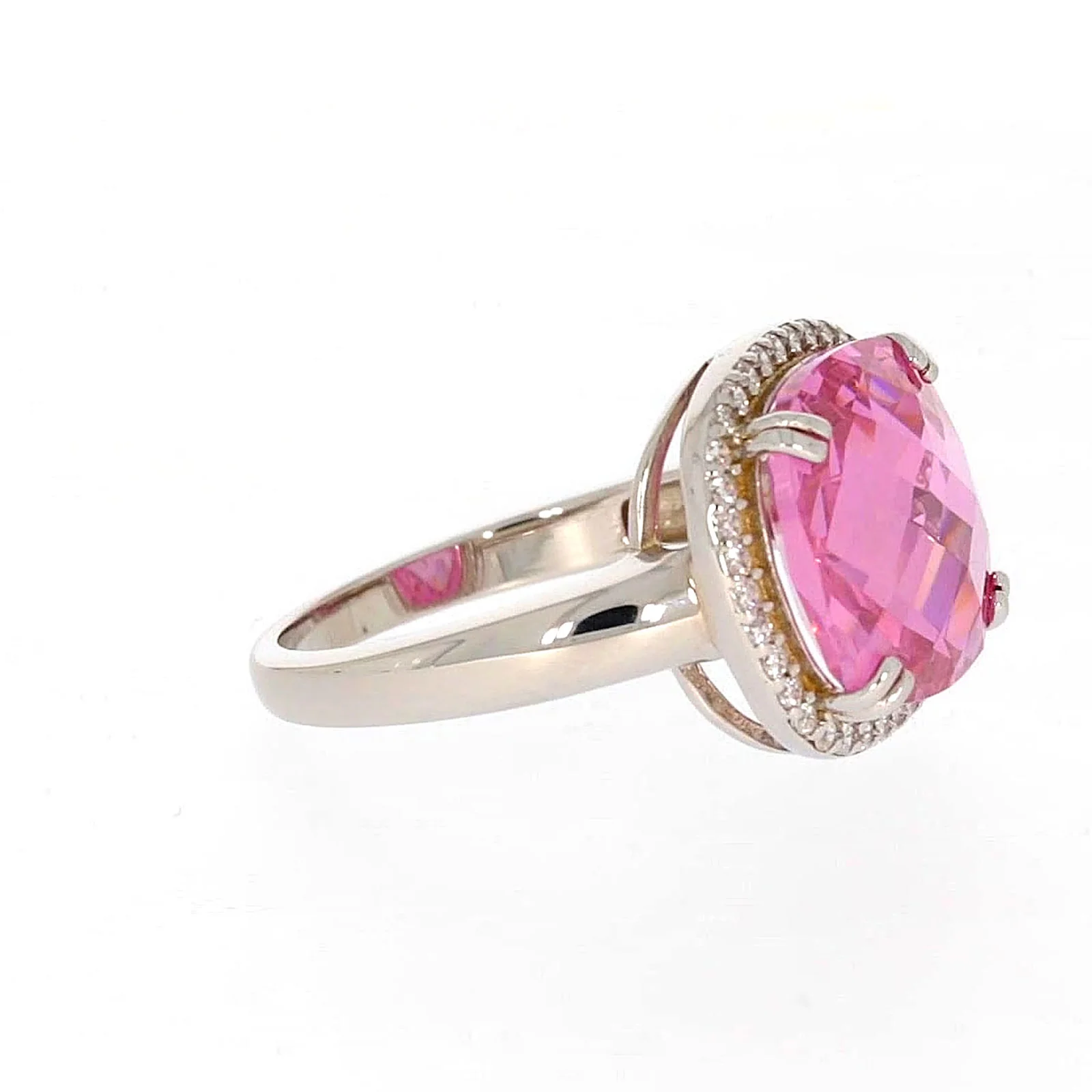 Sterling Silver Pink Cubic Zirconia Ring - Image 63