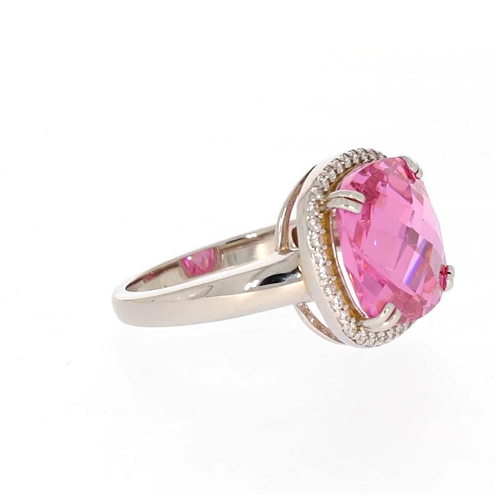 Sterling Silver Pink Cubic Zirconia Ring - Image 64