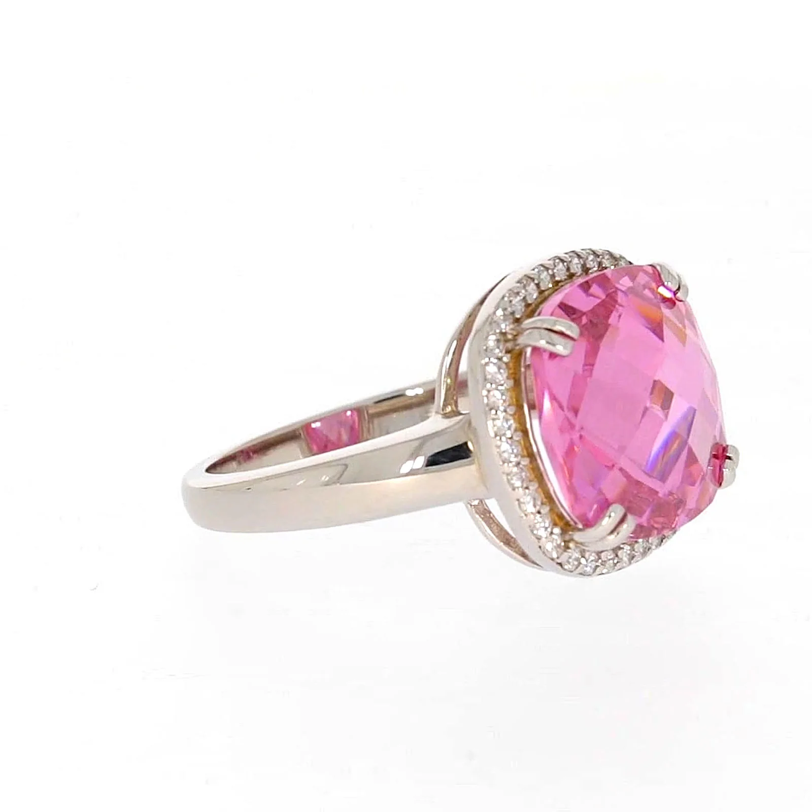 Sterling Silver Pink Cubic Zirconia Ring - Image 65