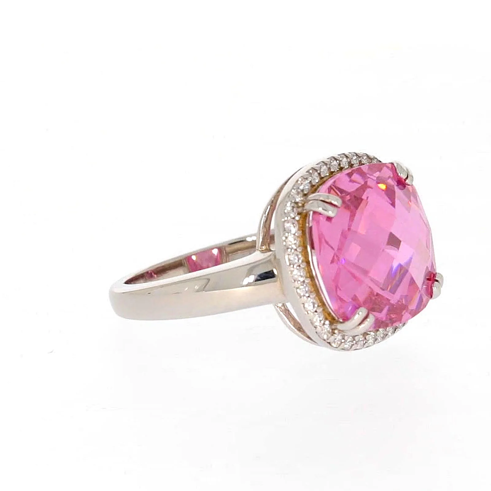 Sterling Silver Pink Cubic Zirconia Ring - Image 66