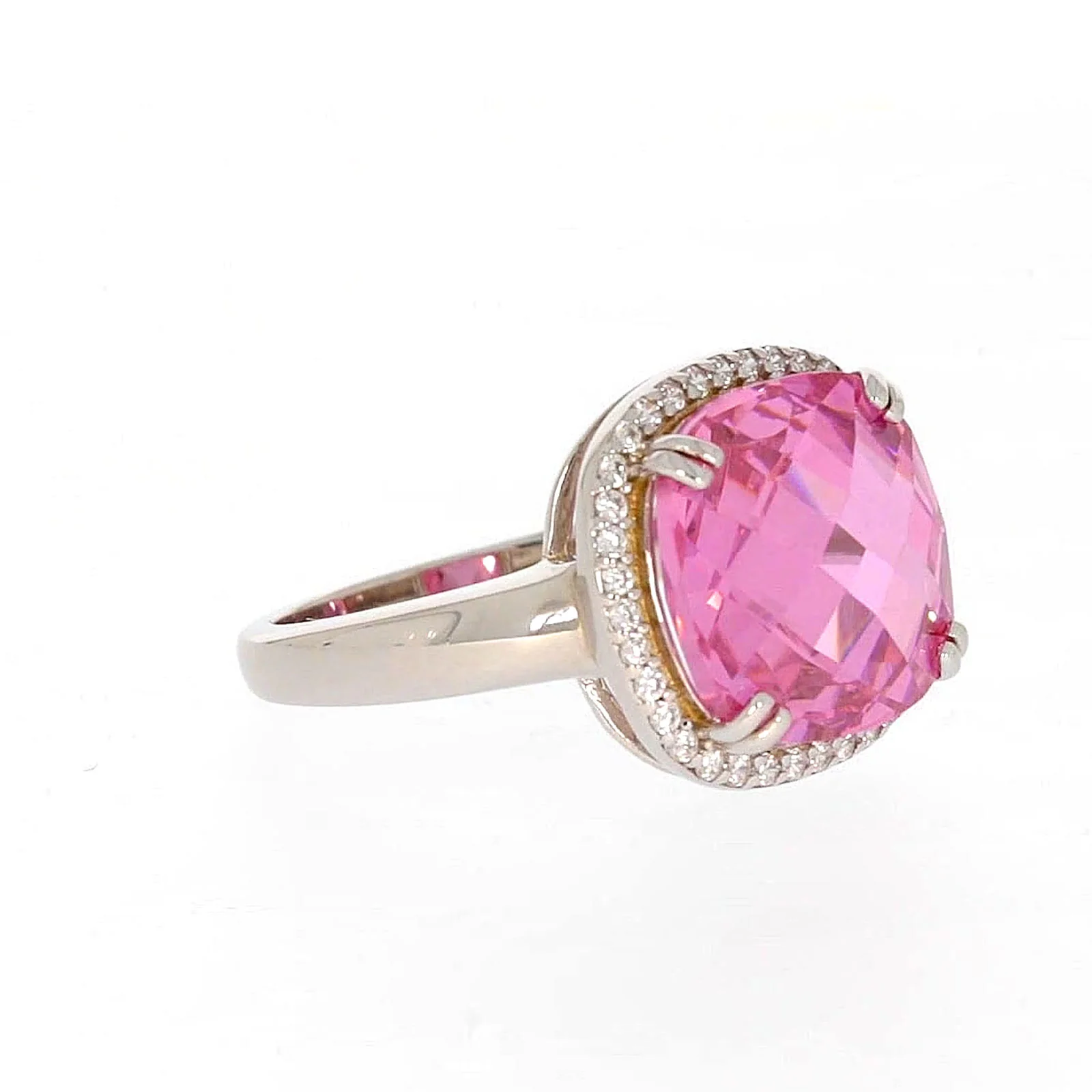Sterling Silver Pink Cubic Zirconia Ring - Image 67