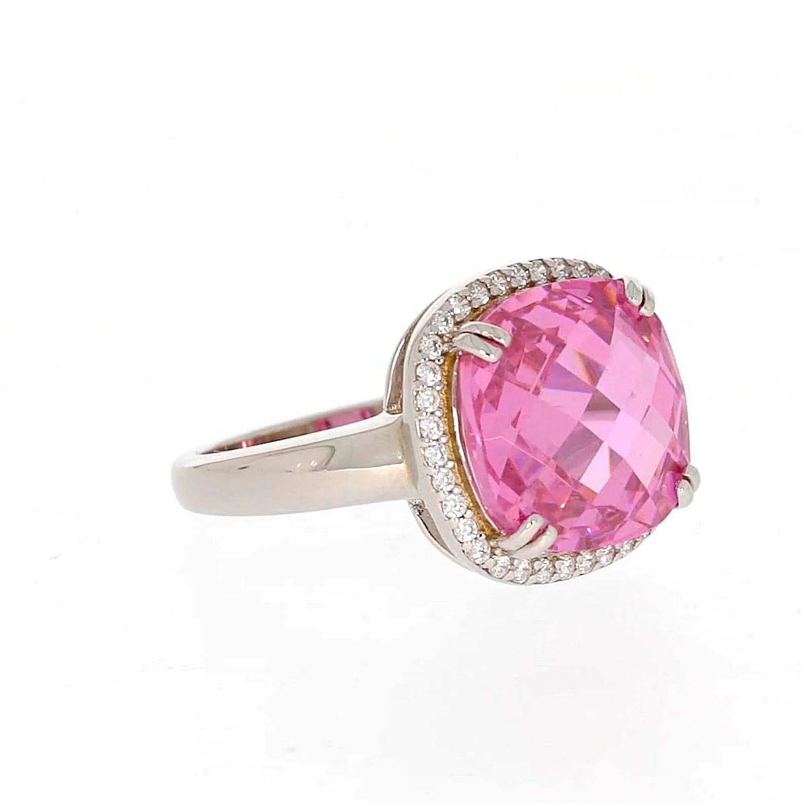 Sterling Silver Pink Cubic Zirconia Ring - Image 68