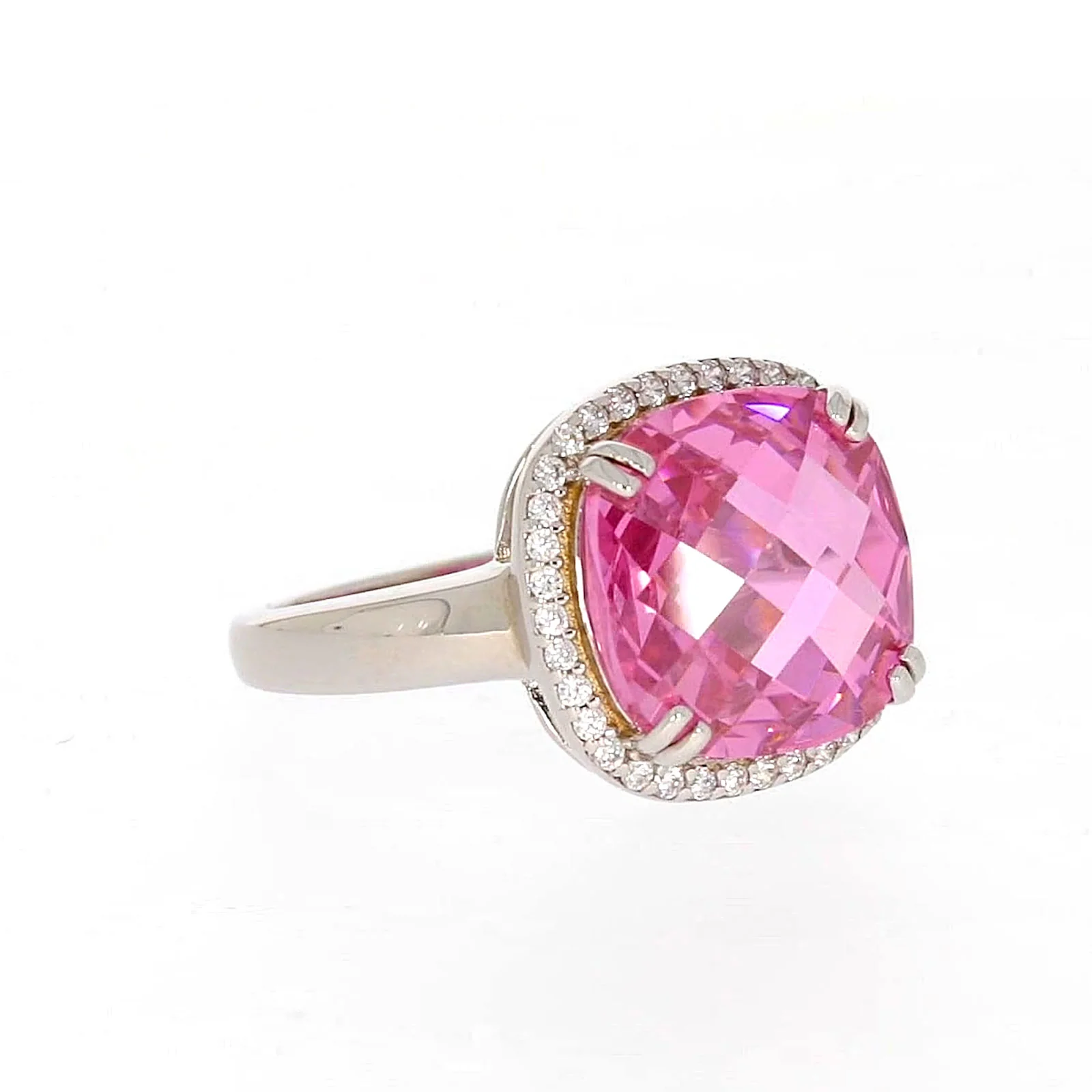 Sterling Silver Pink Cubic Zirconia Ring - Image 69