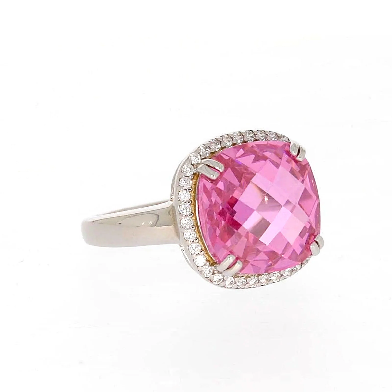 Sterling Silver Pink Cubic Zirconia Ring - Image 70