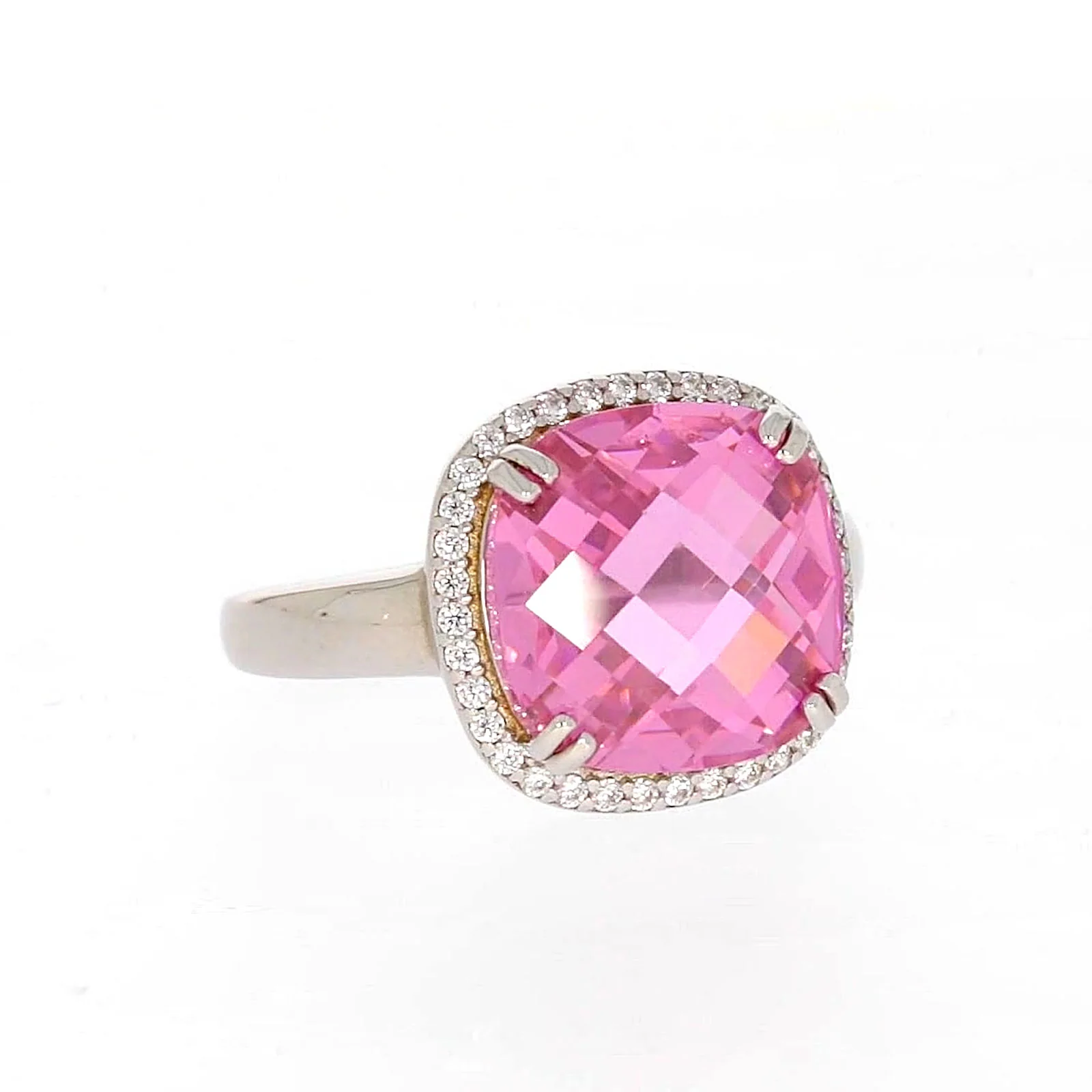 Sterling Silver Pink Cubic Zirconia Ring - Image 72
