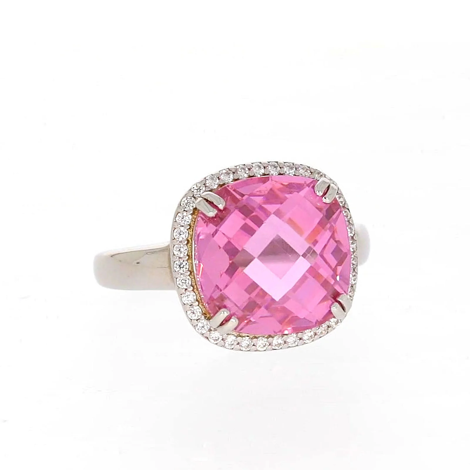 Sterling Silver Pink Cubic Zirconia Ring - Image 73