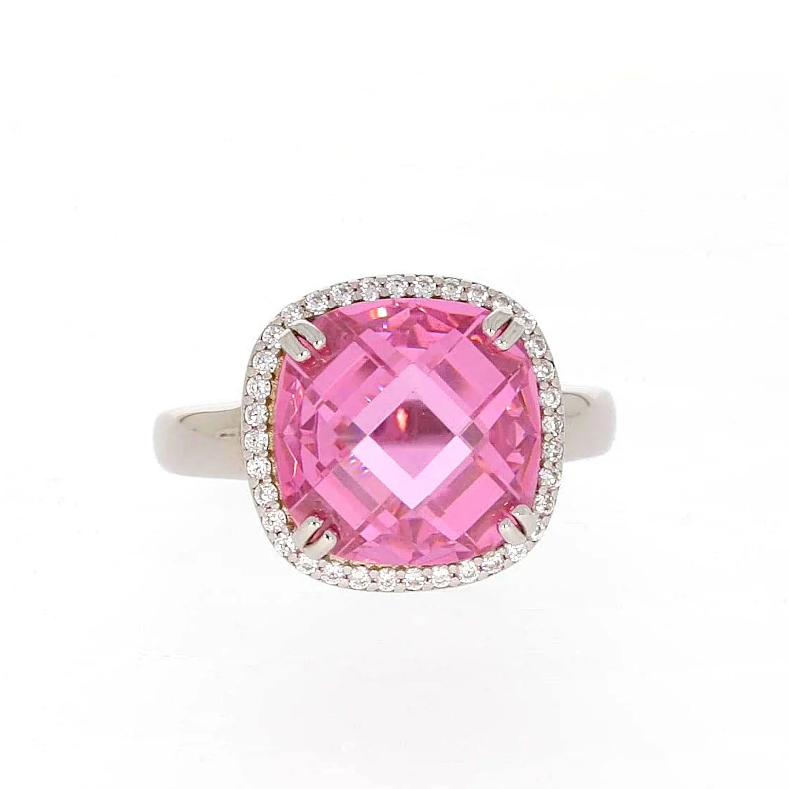 Sterling Silver Pink Cubic Zirconia Ring - Image 75
